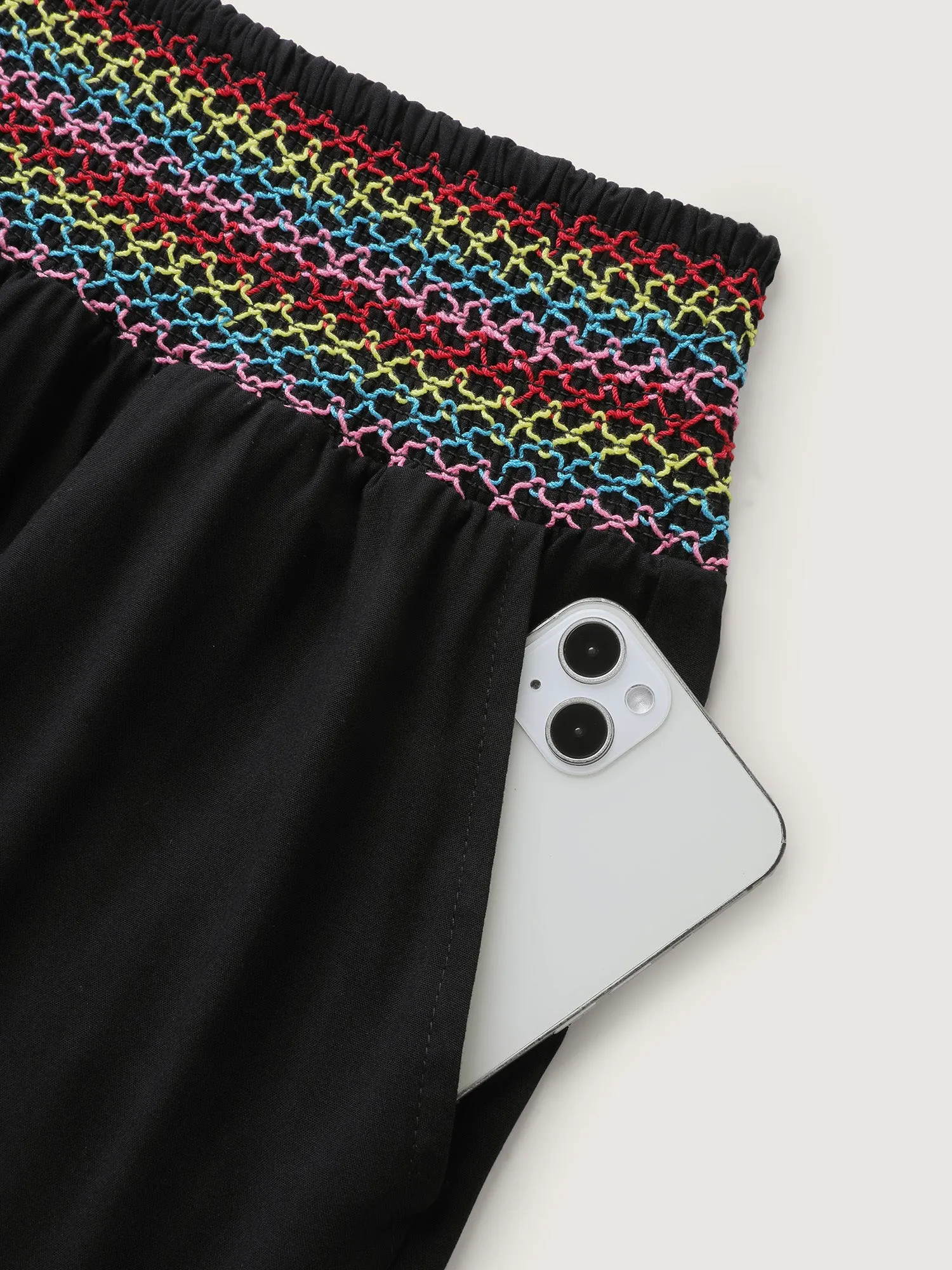 Colorful Shirred Waistband Ruffled Hem Pants sold by Bloomchic product image thumbnail 5