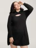 Textured Neck Cut-Out A-Line Midi Dress sold by Bloomchic