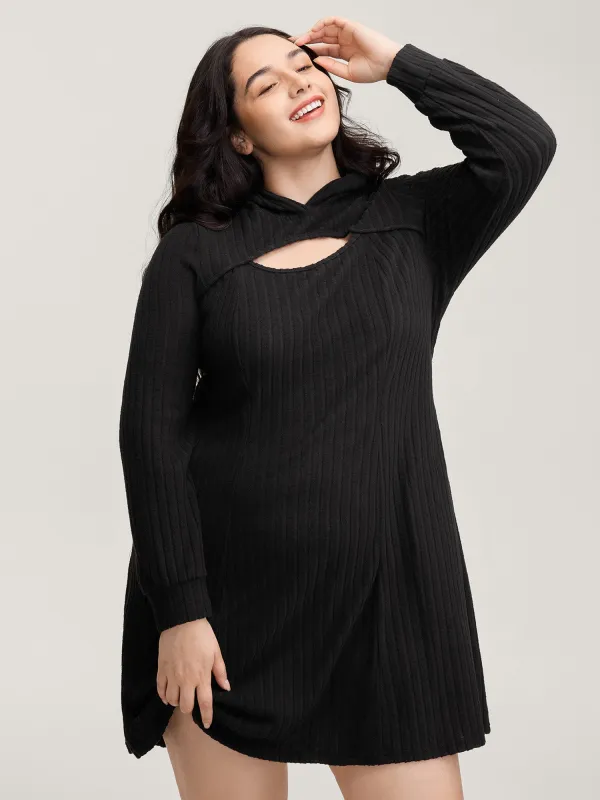Textured Neck Cut-Out A-Line Midi Dress sold by Bloomchic