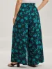 Silhouette Floral Print Drawstring Wide-Leg Pants sold by Bloomchic