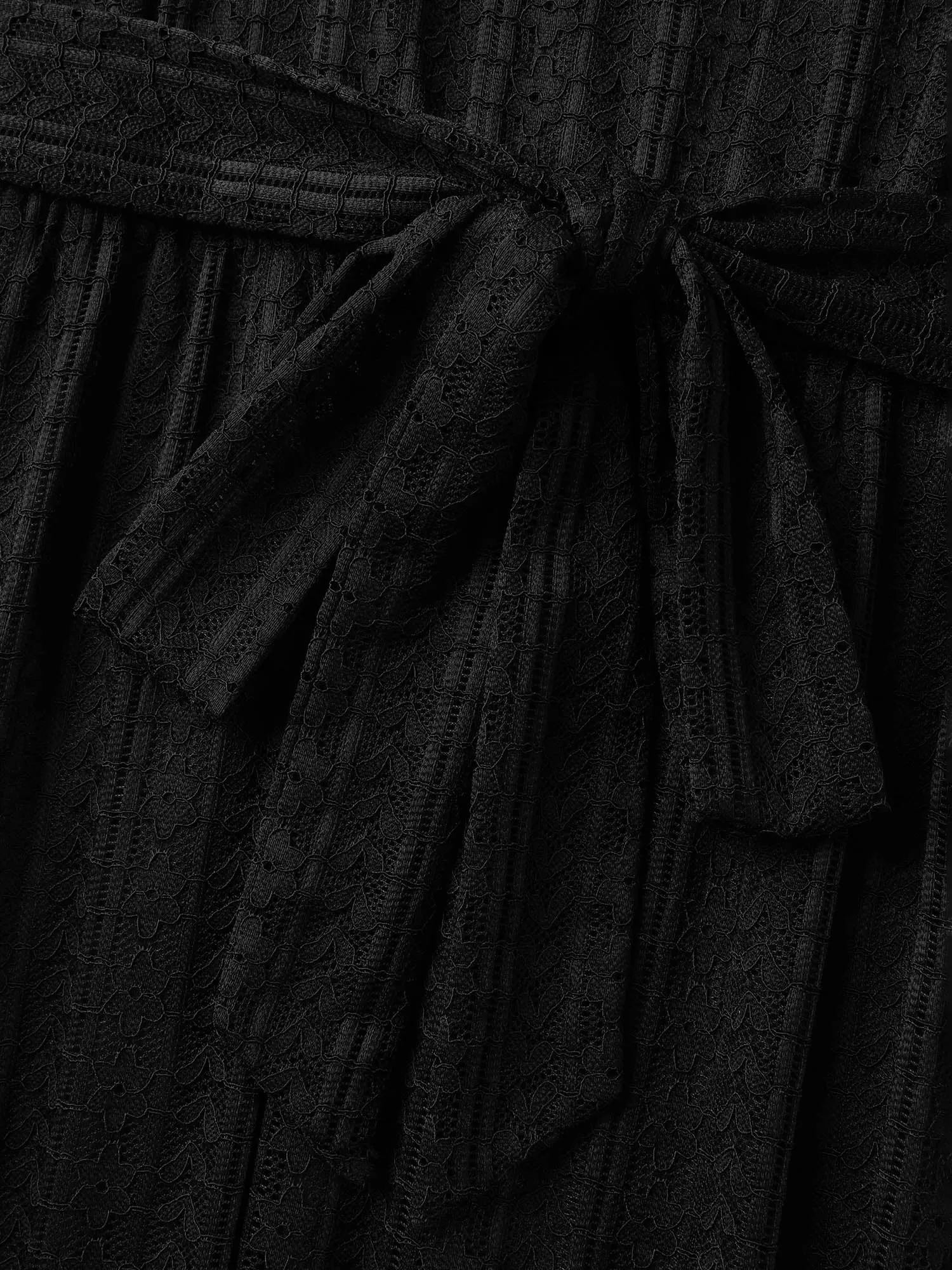 Lace Trim Sheer Stretchy Waist Midi Dress sold by Bloomchic product image thumbnail 5