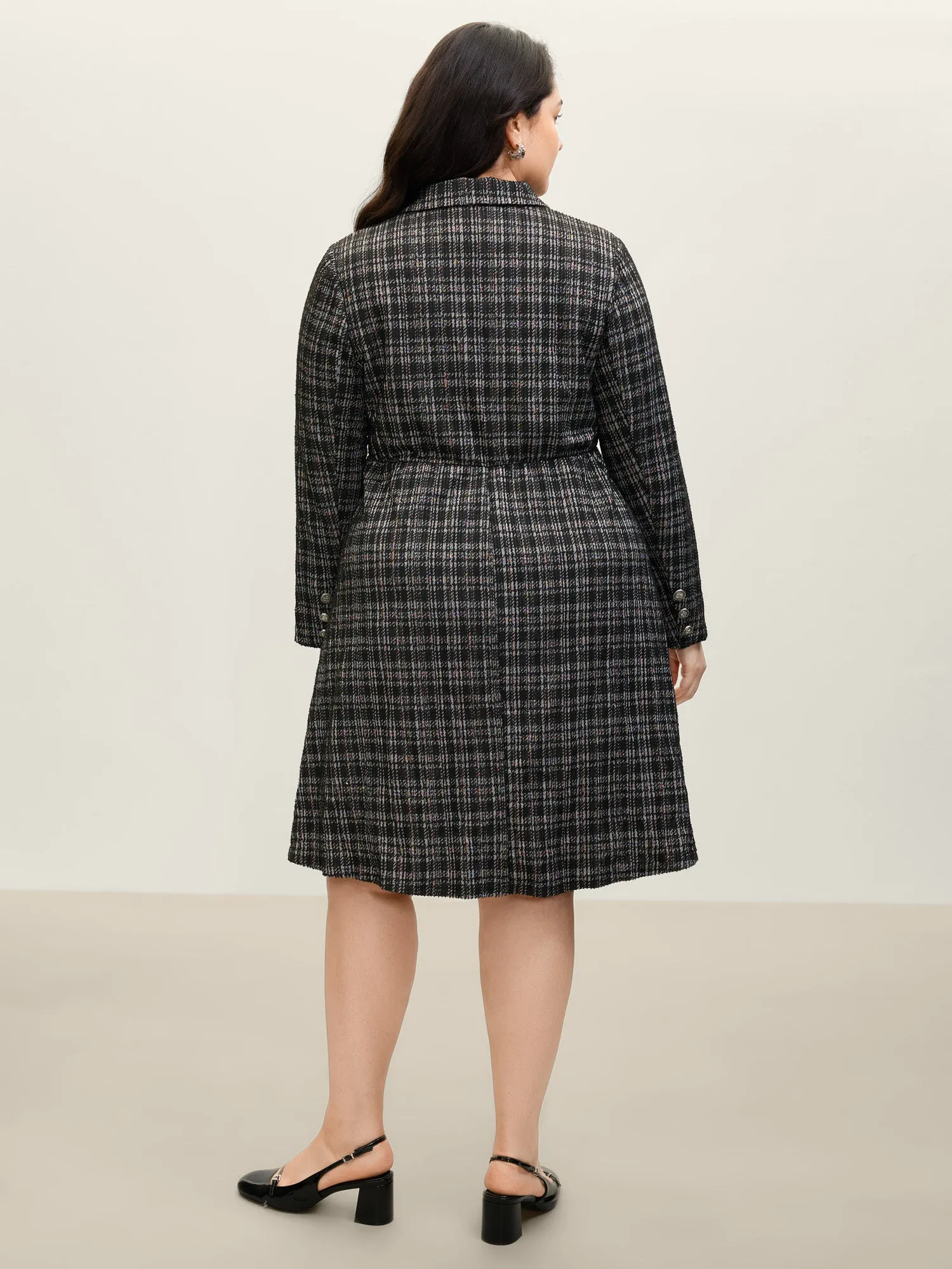 Tweed Stretchy Waist Pockets Midi Dress sold by Bloomchic product image thumbnail 4