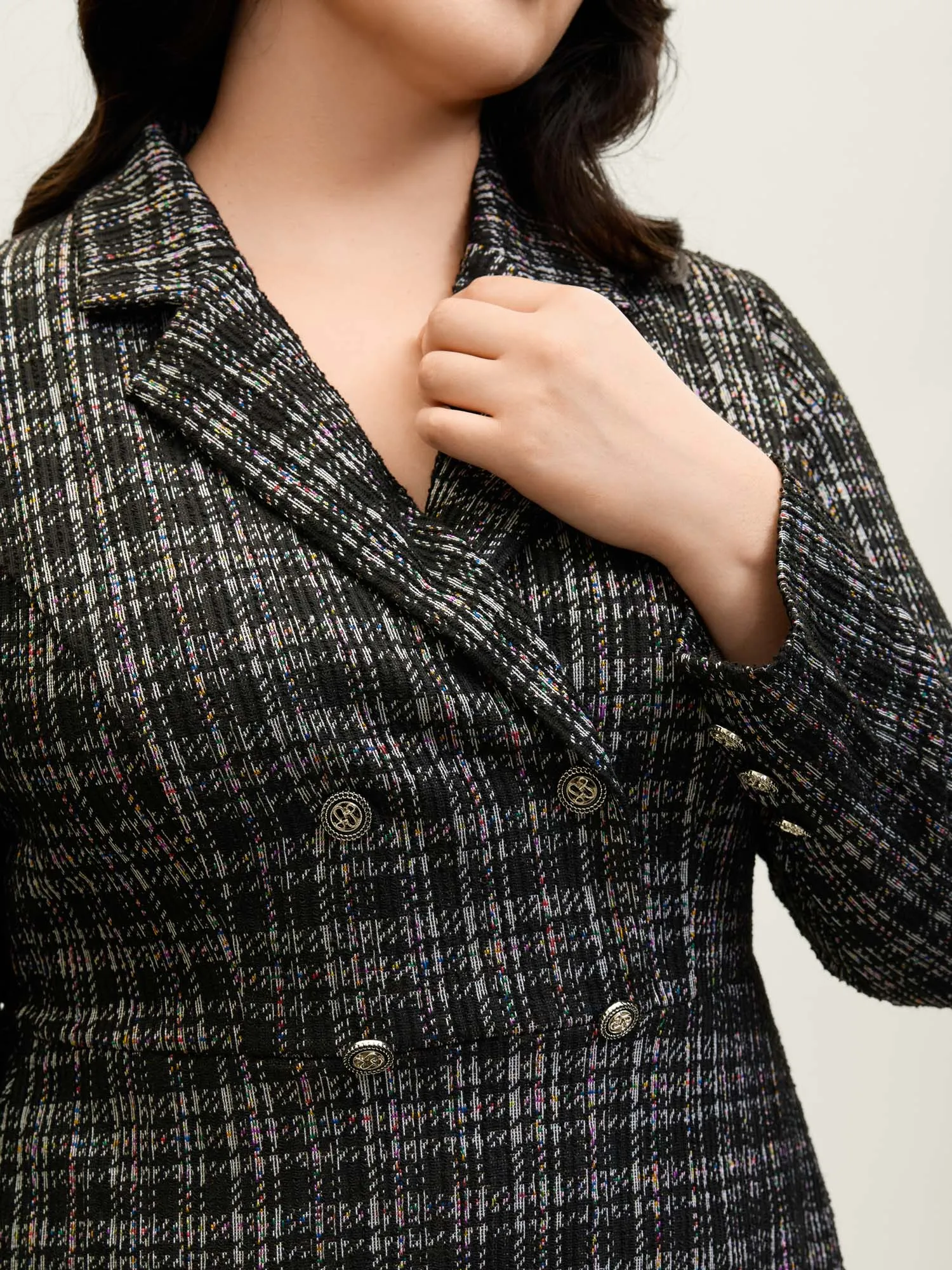 Tweed Stretchy Waist Pockets Midi Dress sold by Bloomchic product image thumbnail 2