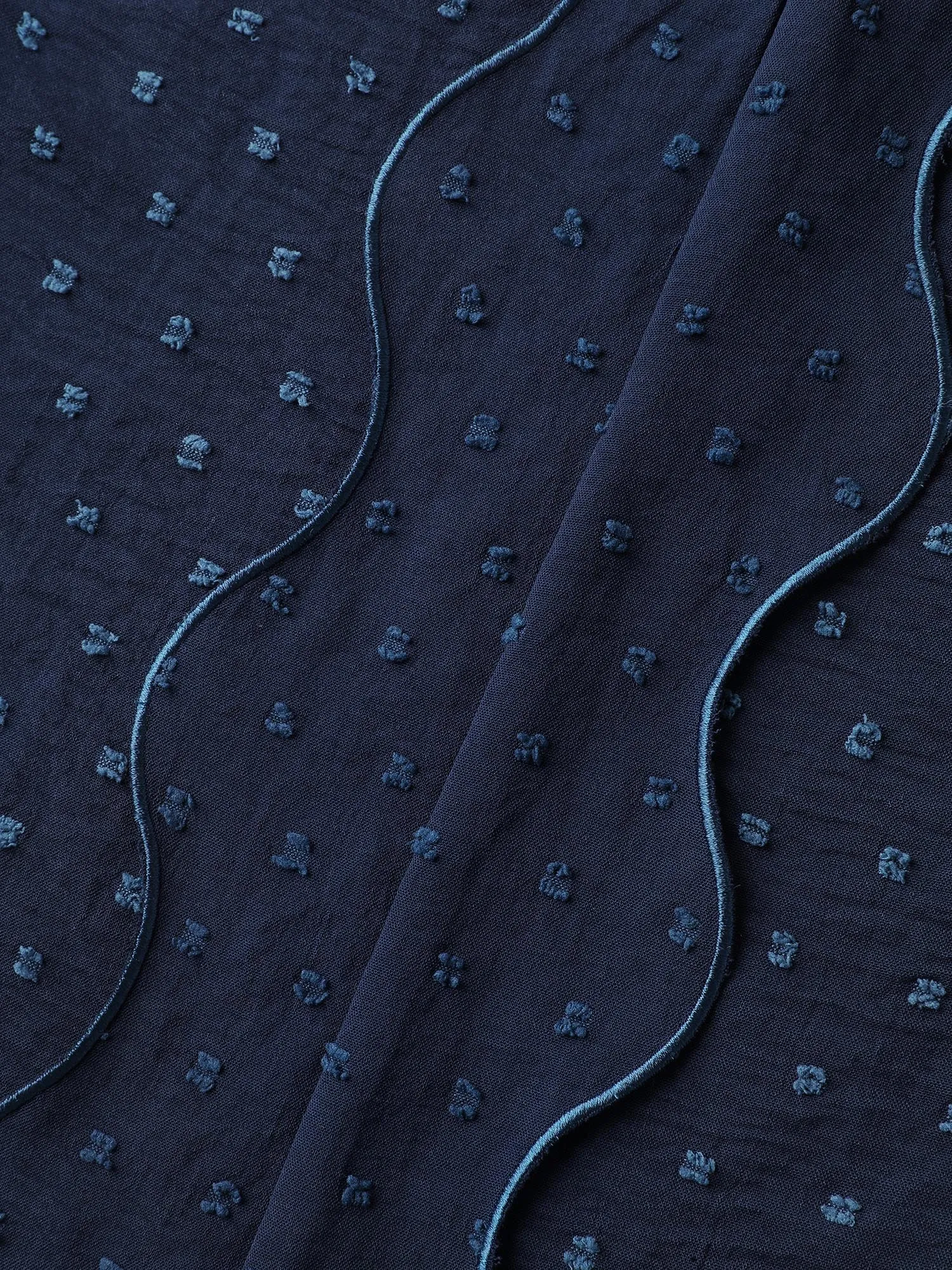 Textured Wavy Detail Puffy Sleeve Blouse sold by Bloomchic product image thumbnail 5