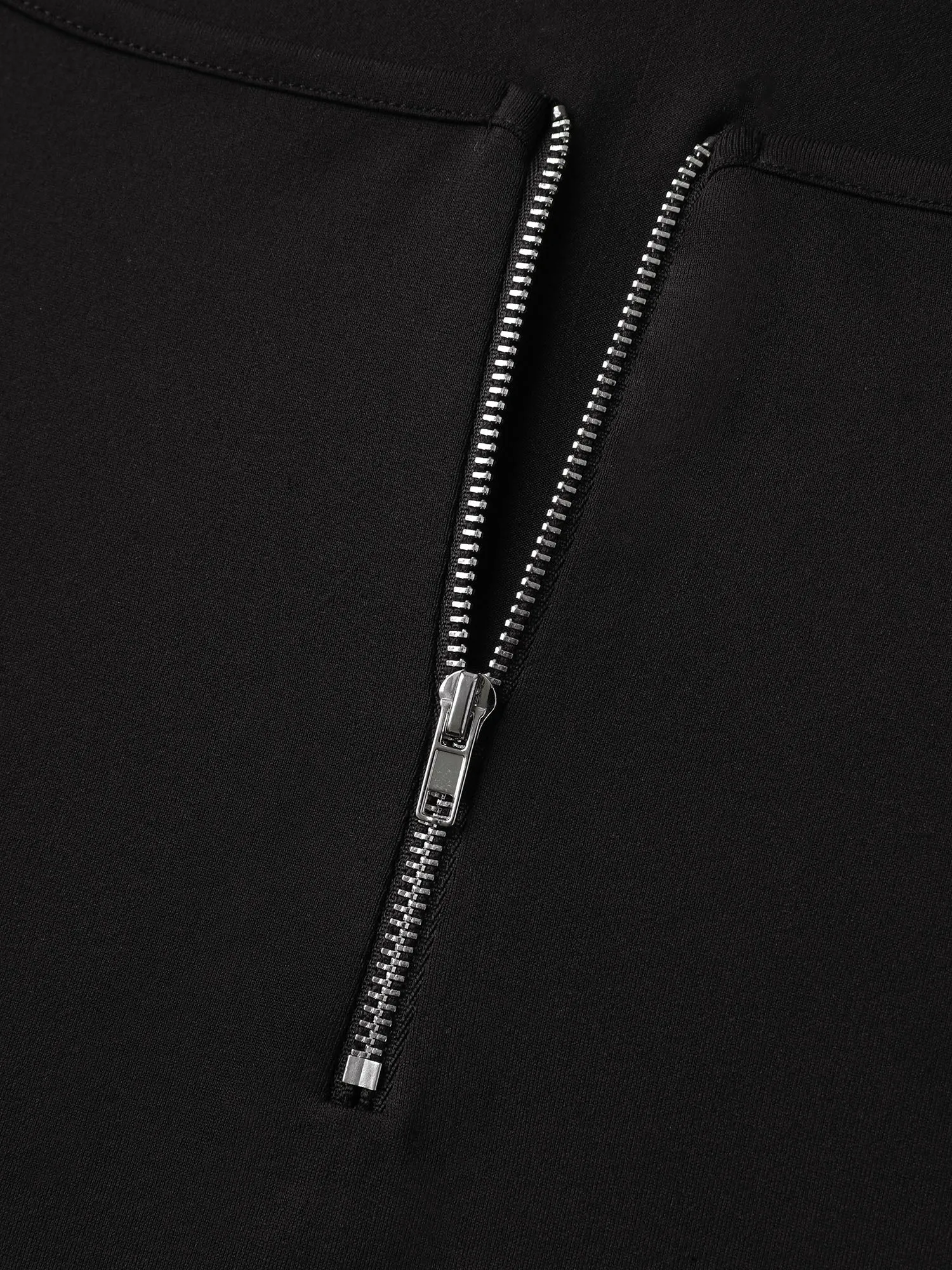 Half-Zipper Neckline Bodycon Fit T-Shirt sold by Bloomchic product image thumbnail 5