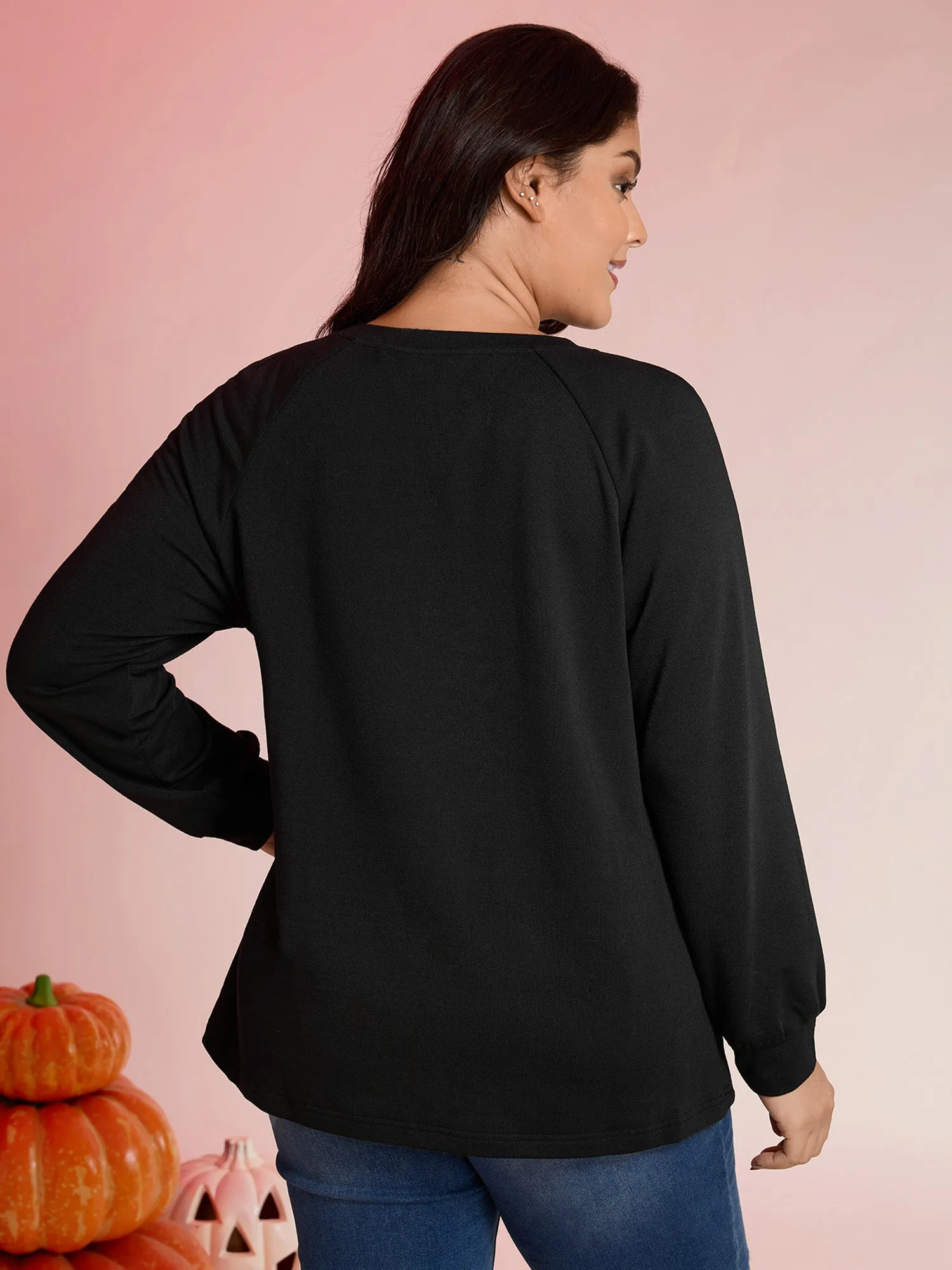 Boo-tiful Embroidery Towel Texture Sweatshirt sold by Bloomchic product image thumbnail 4