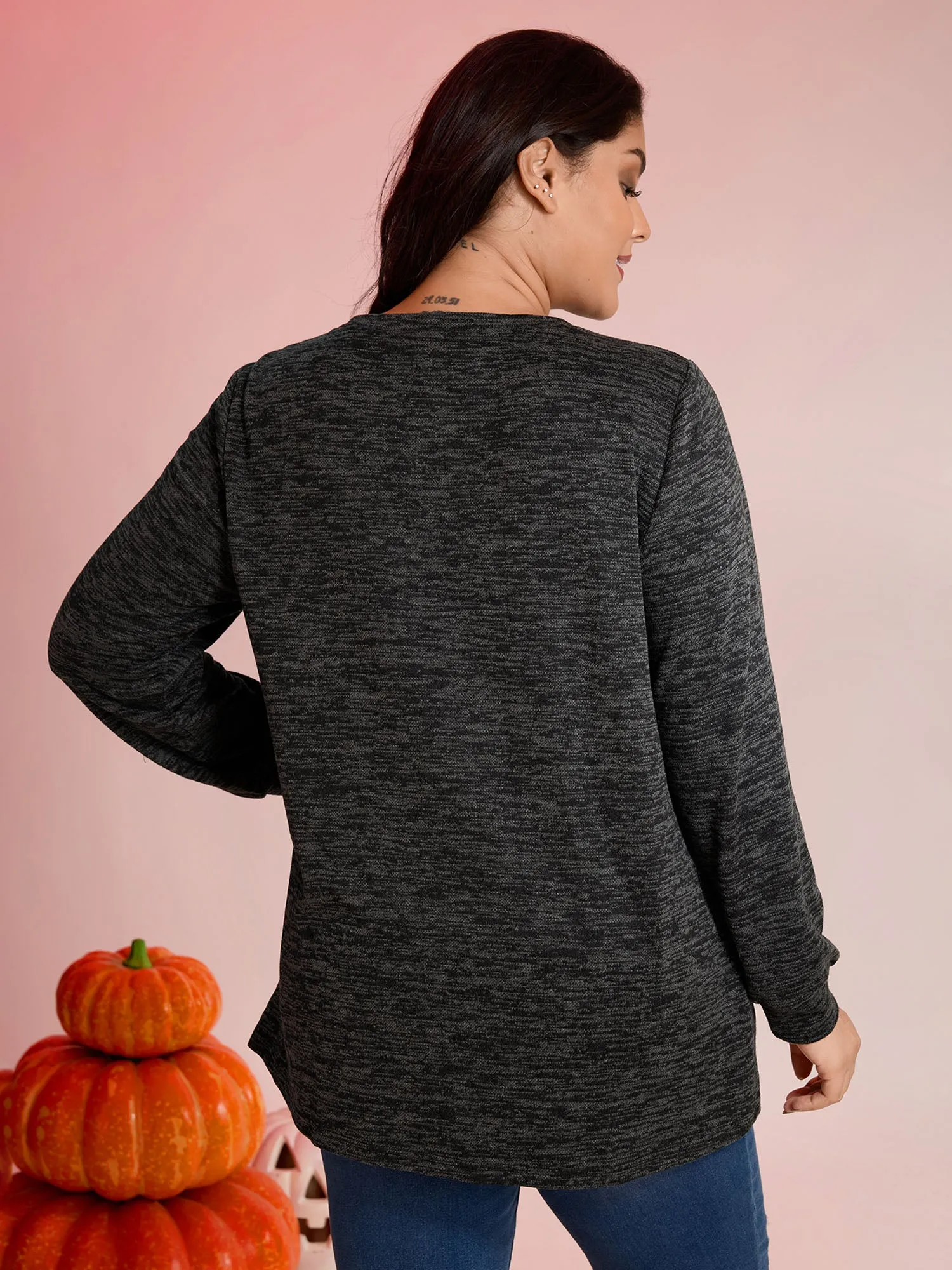 Halloween Pumpkin Floral Pockets Tunic Top sold by Bloomchic product image thumbnail 4