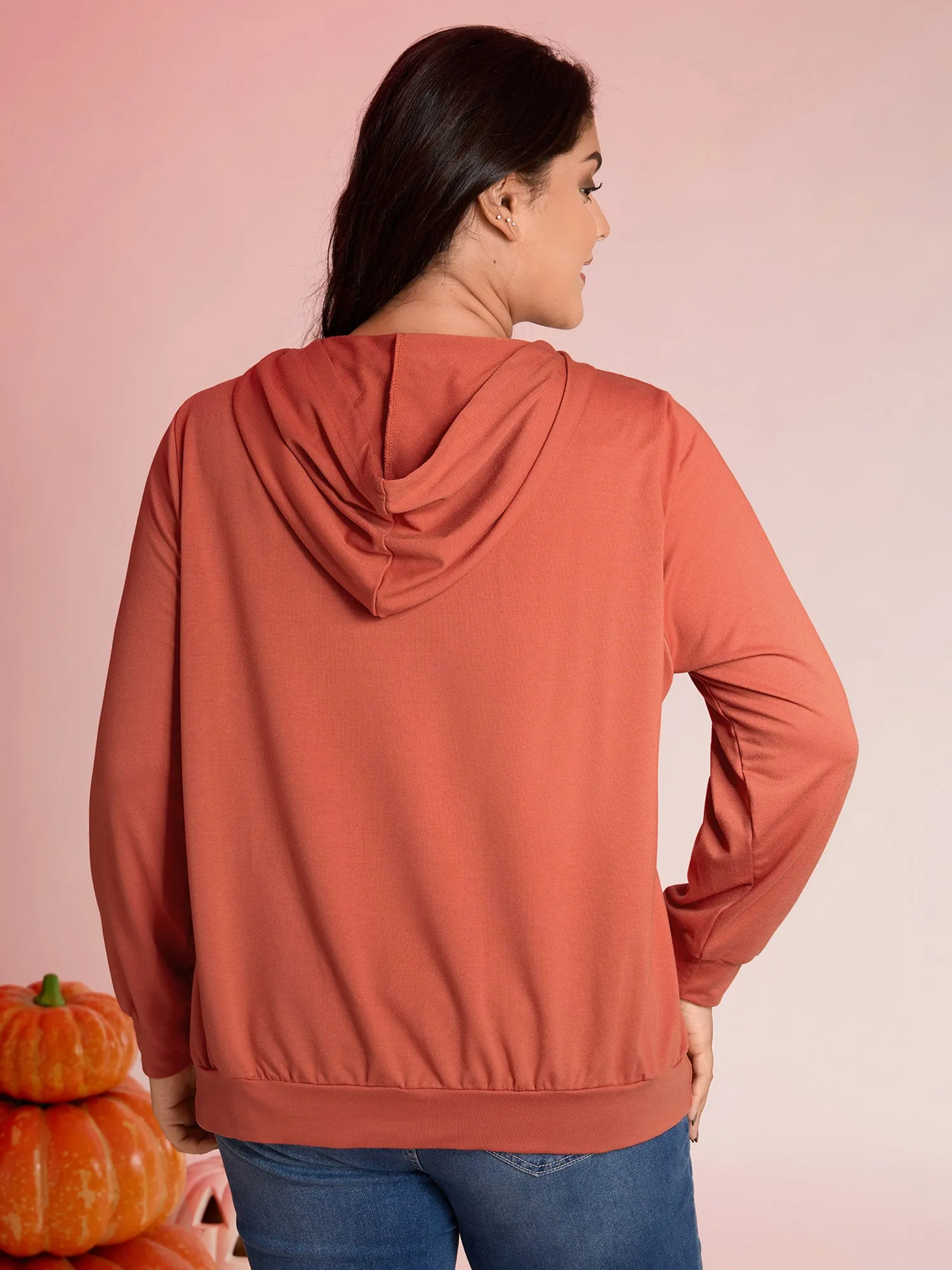 Halloween Ghost Print Solid Hoodie sold by Bloomchic product image thumbnail 4