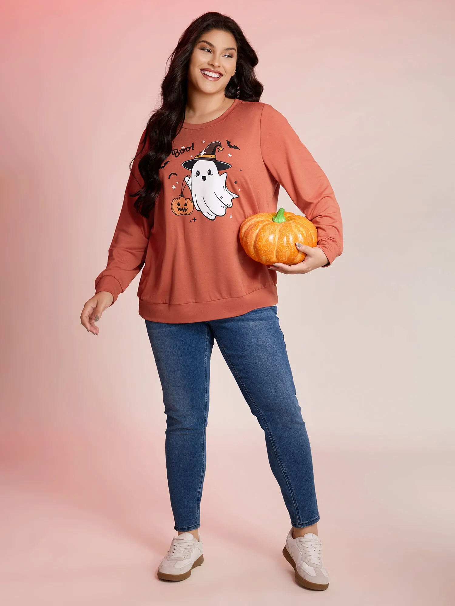 Cozy Hauntings Stretchy Hem Sweatshirt sold by Bloomchic product image thumbnail 3
