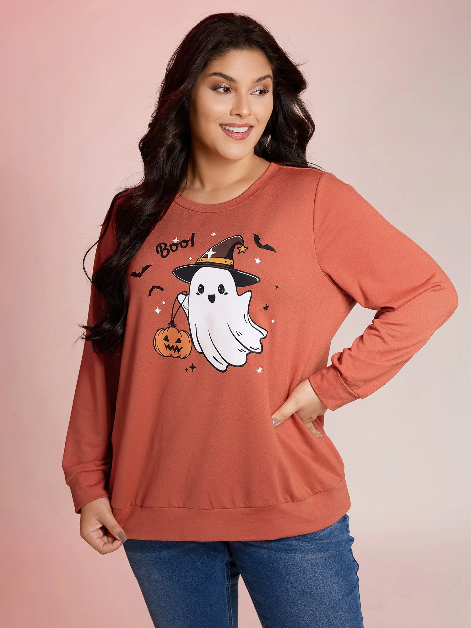Cozy Hauntings Stretchy Hem Sweatshirt sold by Bloomchic product image thumbnail 2