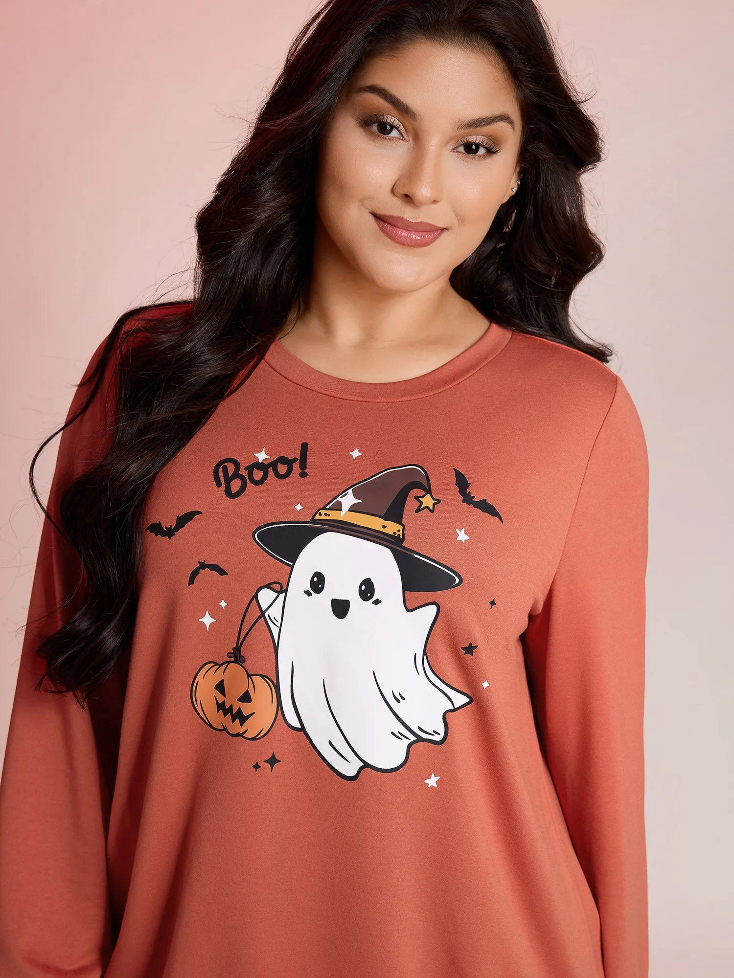 Cozy Hauntings Stretchy Hem Sweatshirt sold by Bloomchic