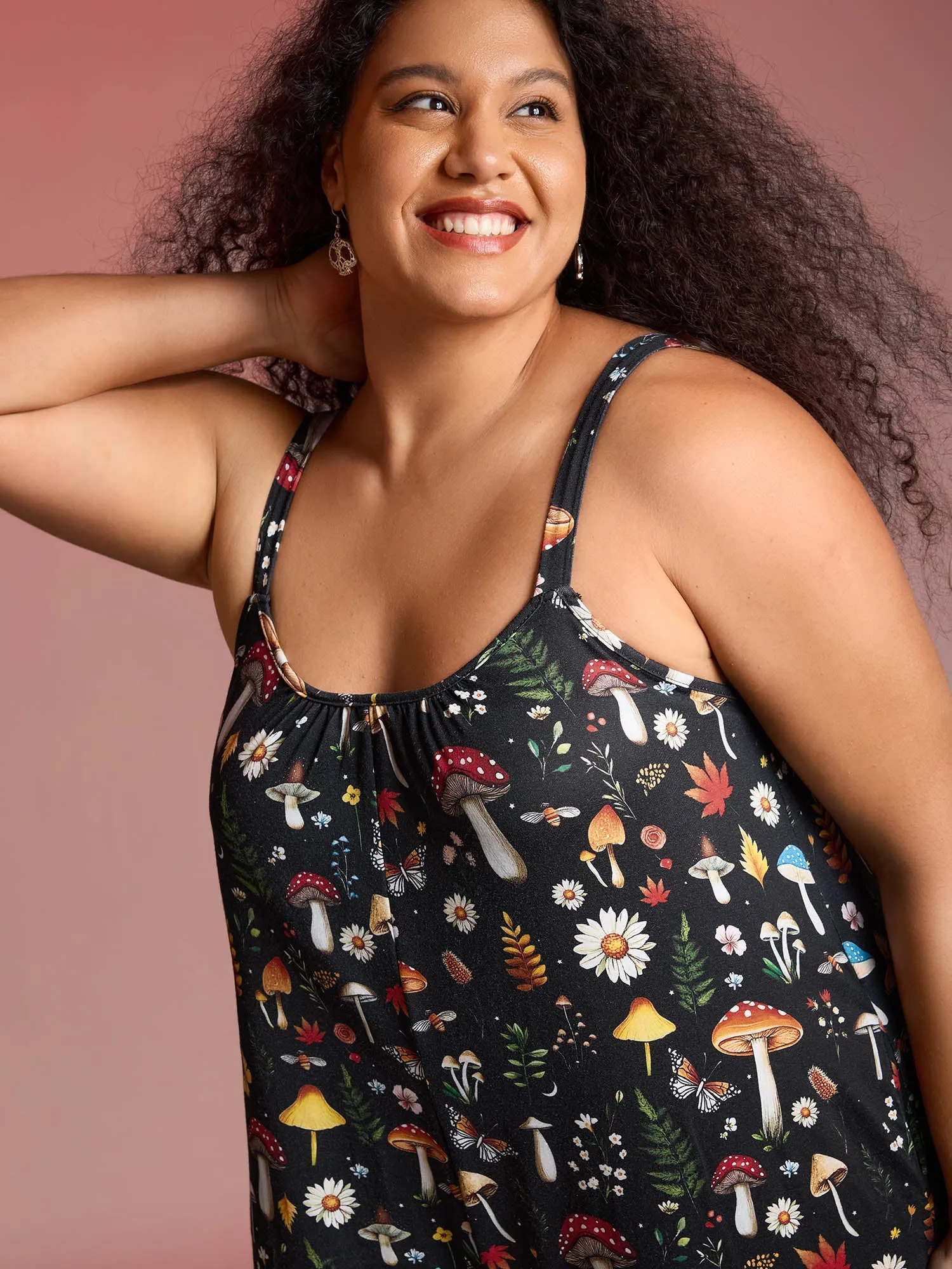 Halloween Mushroom Print Pockets Cami Jumpsuit sold by Bloomchic product image thumbnail 2