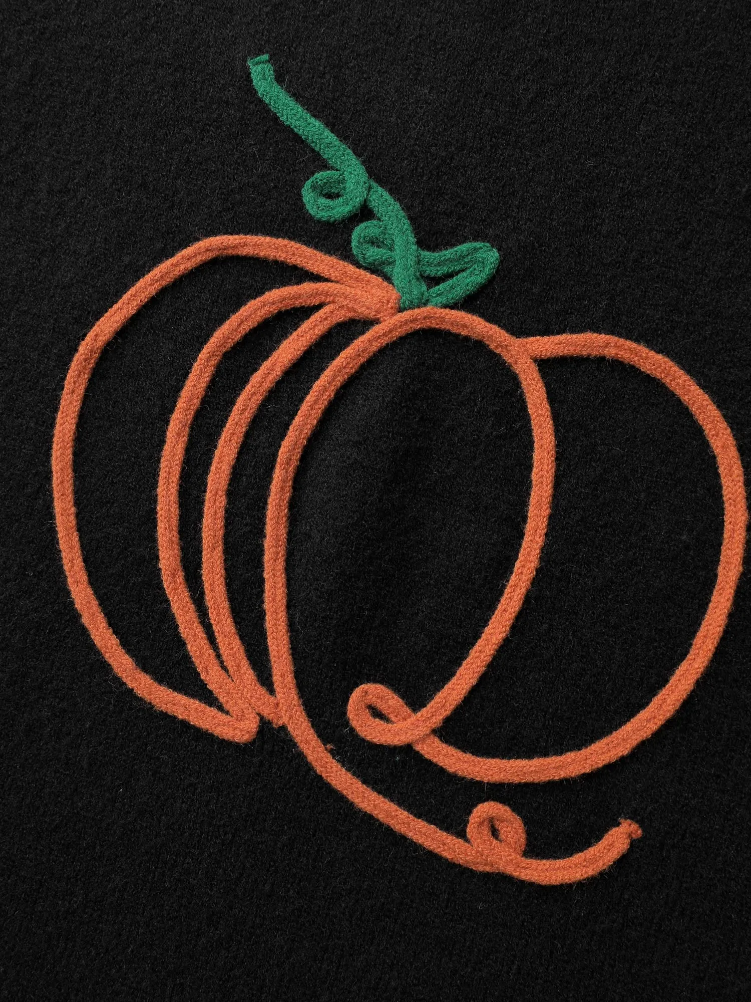 Pumpkin Rope Embroidery Contrast Pullover sold by Bloomchic product image thumbnail 5