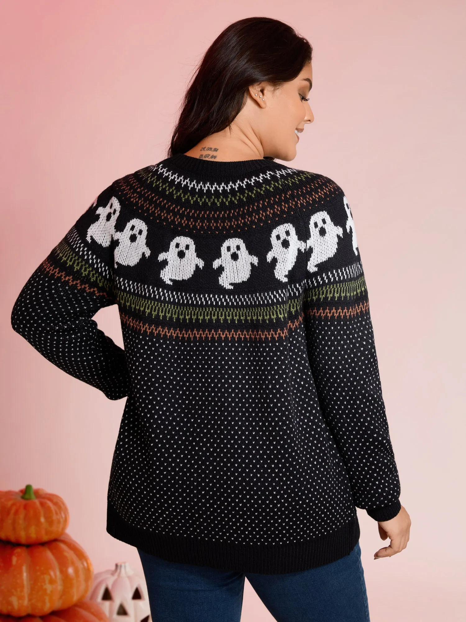 Halloween Fair Isle Jacquard Pullover sold by Bloomchic product image thumbnail 4