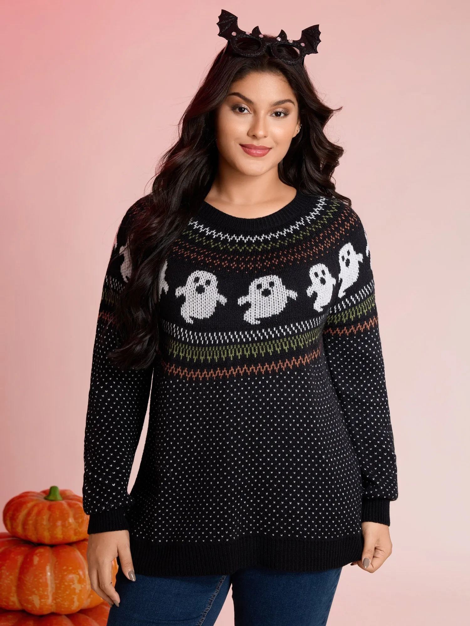 Halloween Fair Isle Jacquard Pullover sold by Bloomchic product image thumbnail 2