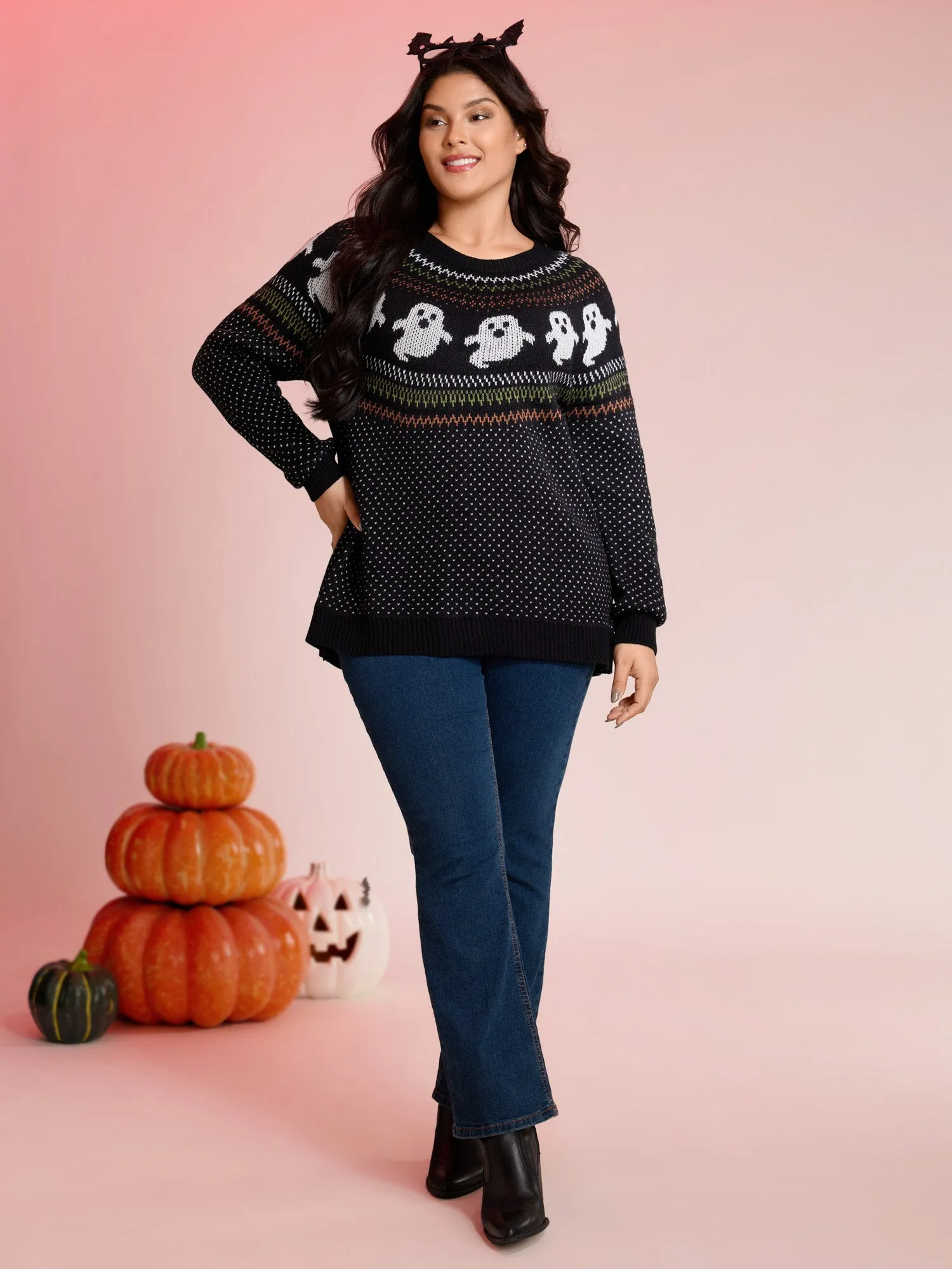 Halloween Fair Isle Jacquard Pullover sold by Bloomchic product image thumbnail 3