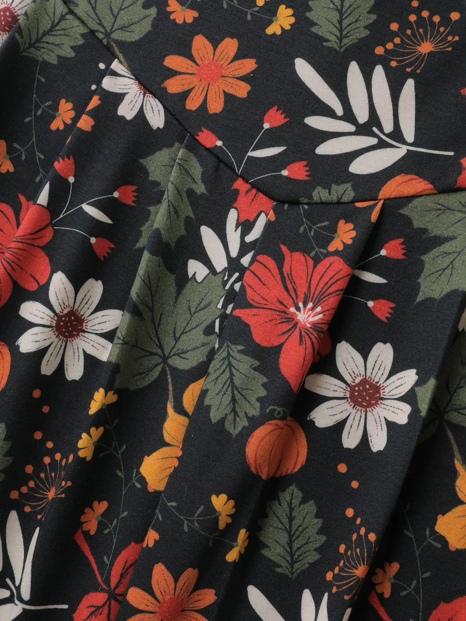 Retro Fall Print Relaxed Fit Jumpsuit sold by Bloomchic product image thumbnail 5