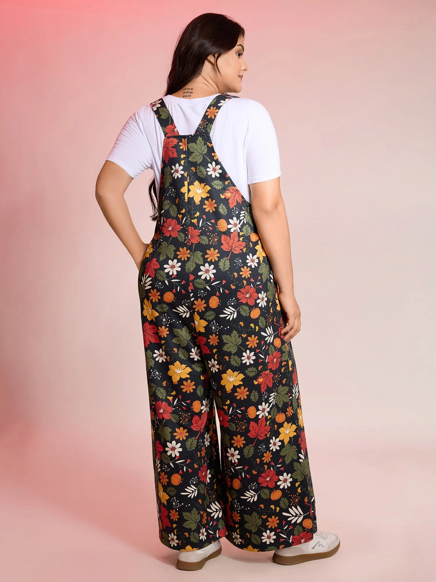 Retro Fall Print Relaxed Fit Jumpsuit sold by Bloomchic product image thumbnail 4