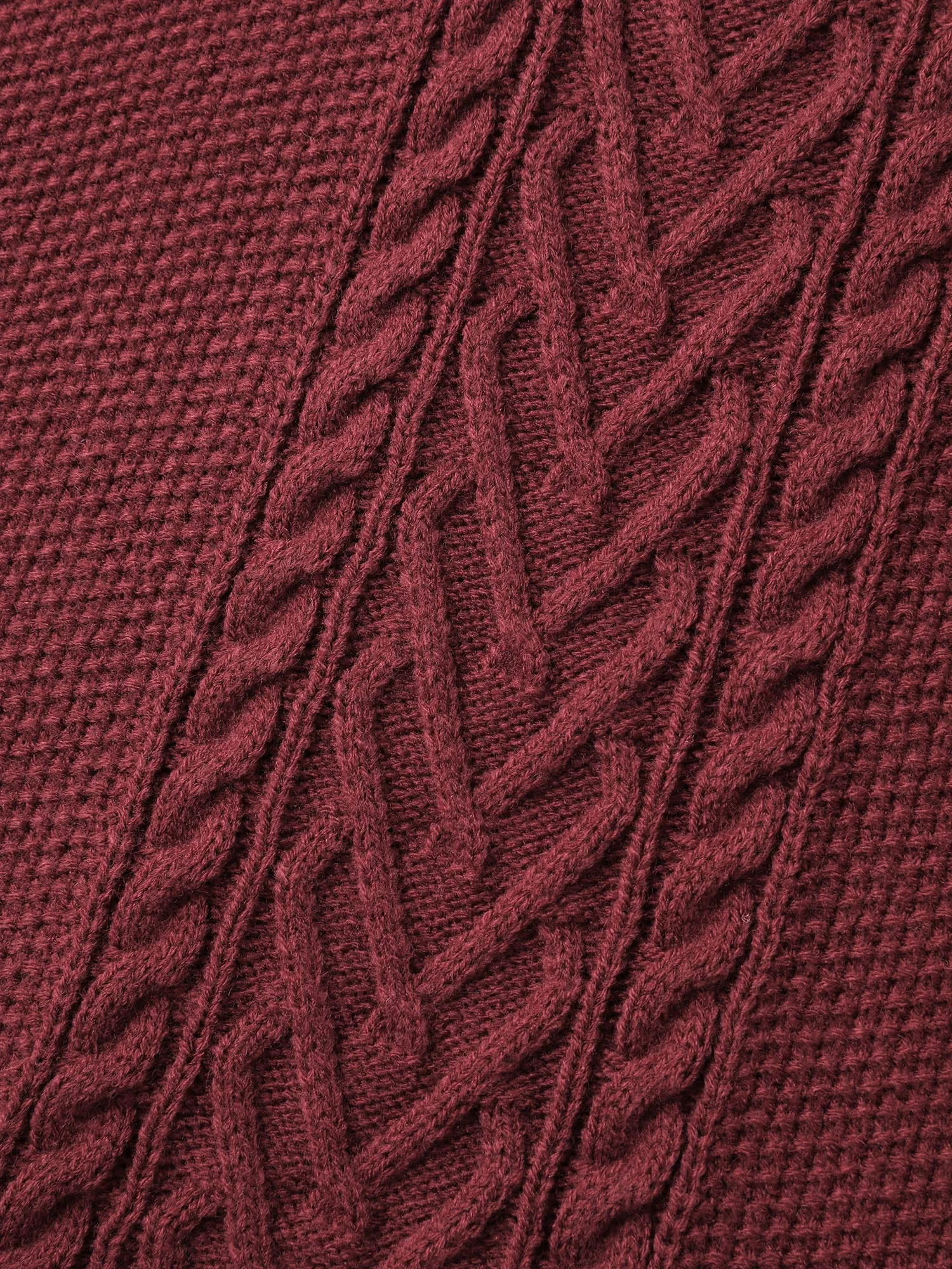 Cable Knit Textured Split Pullover sold by Bloomchic product image thumbnail 5