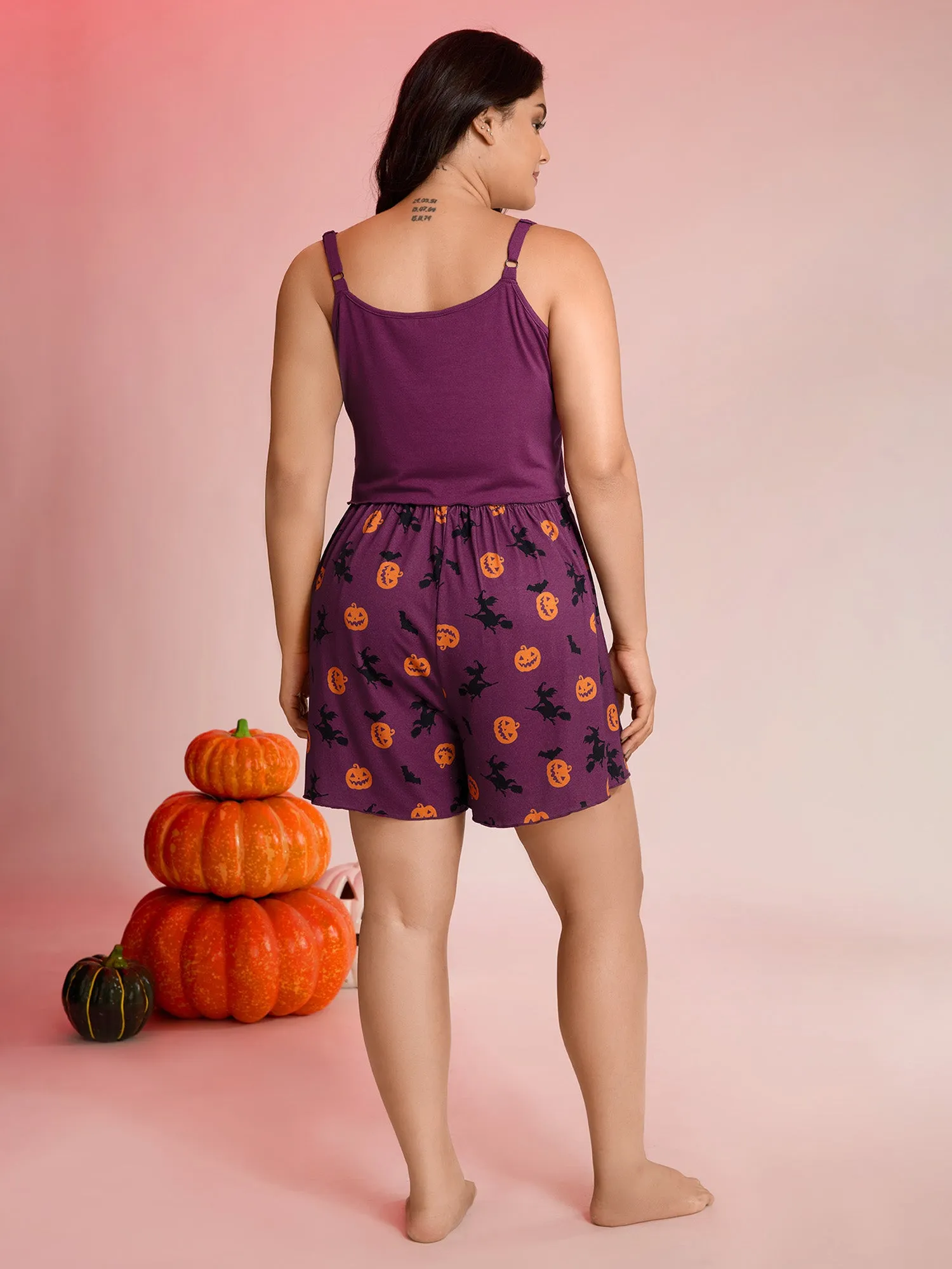 Halloween Print Stretchy Waist Loungewear Set sold by Bloomchic product image thumbnail 5