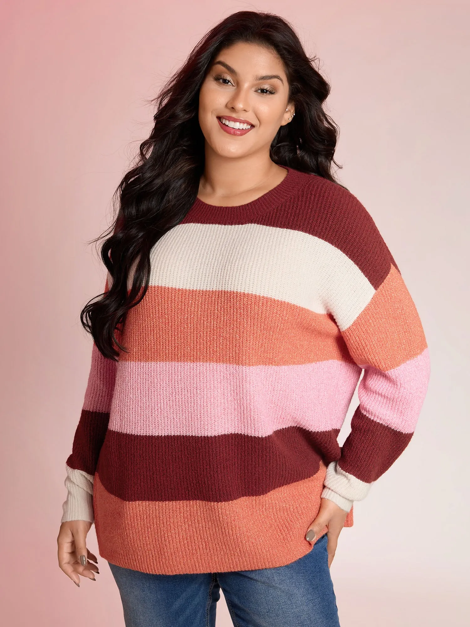Supersoft Superstretchy Color Stripe Textured Pullover sold by Bloomchic product image thumbnail 2