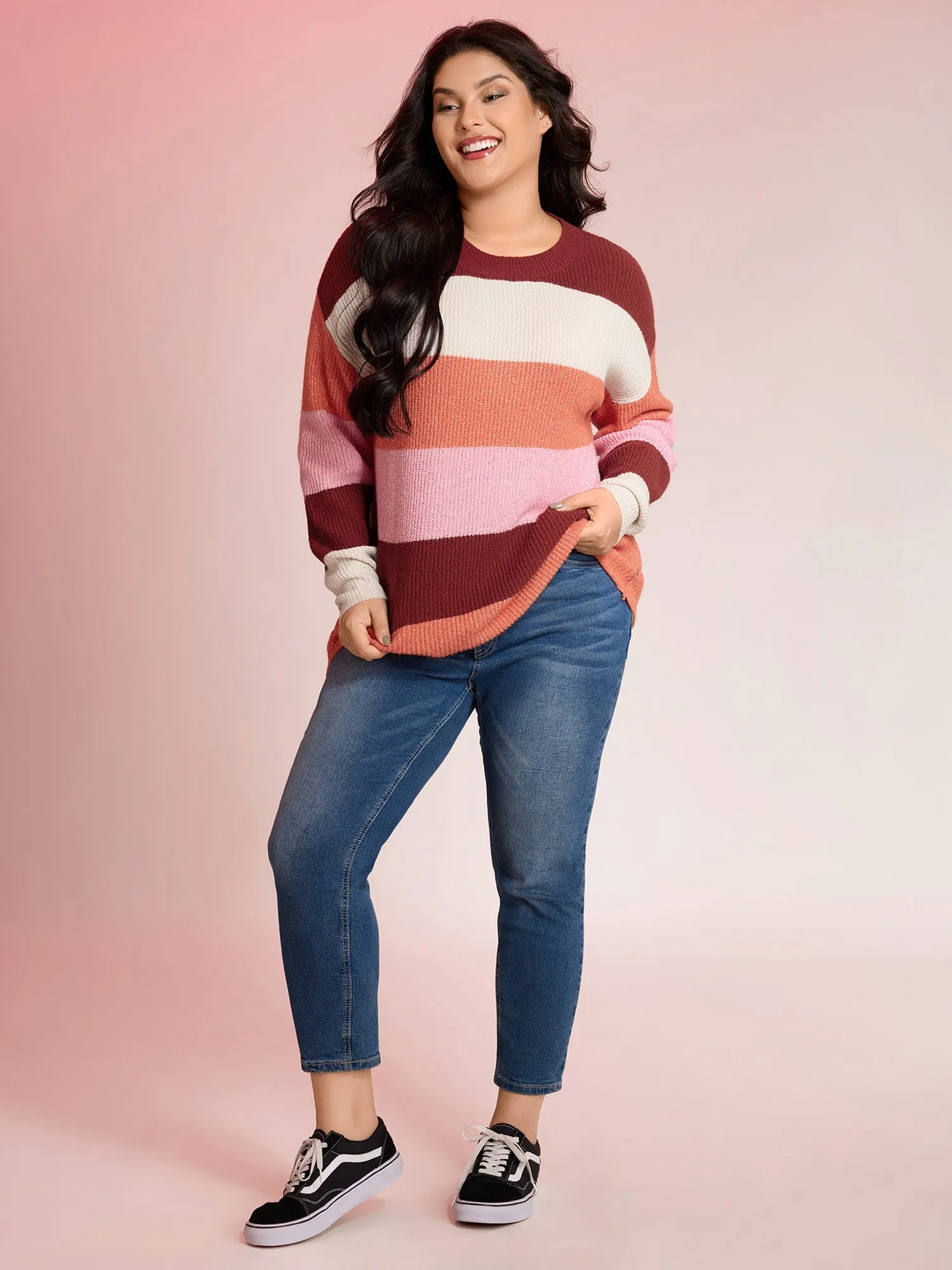 Supersoft Superstretchy Color Stripe Textured Pullover sold by Bloomchic product image thumbnail 3
