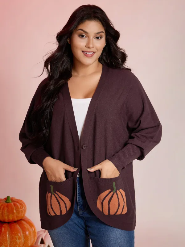 Supersoft Pumpkin Pockets Supersoft Curvy Hem Cardigan sold by Bloomchic
