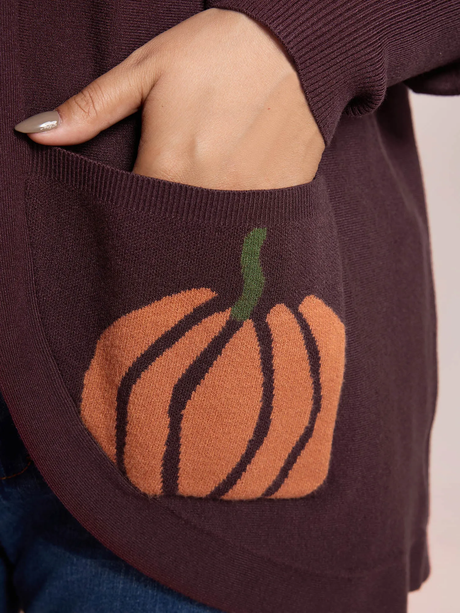 Supersoft Pumpkin Pockets Supersoft Curvy Hem Cardigan sold by Bloomchic product image thumbnail 2