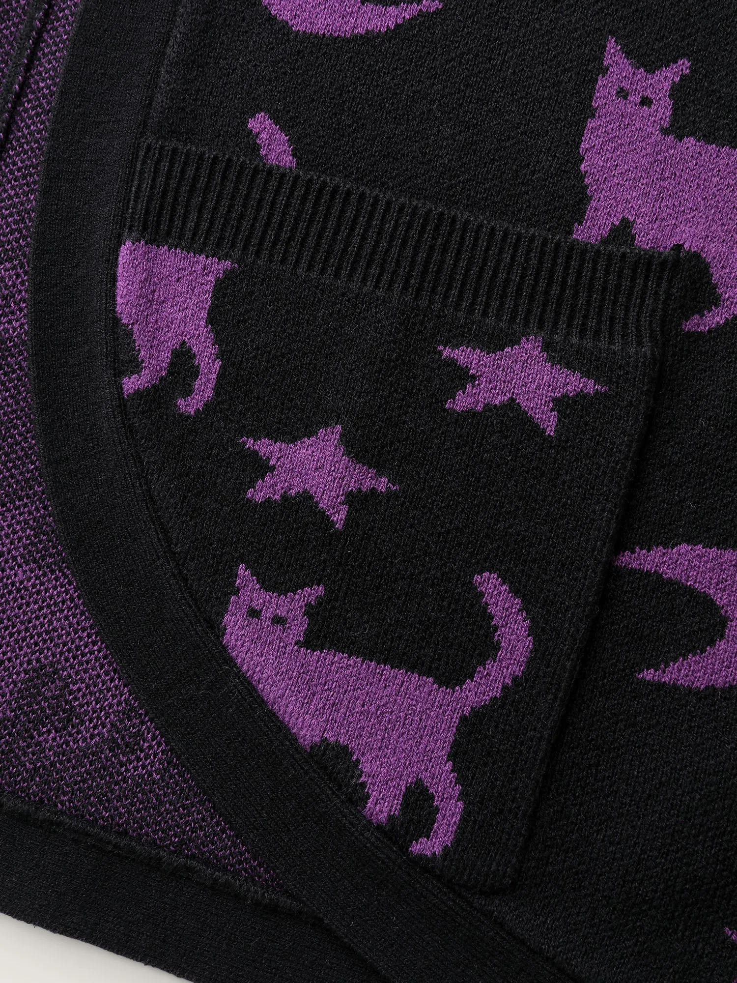 Halloween Jacquard Print Pockets Knit Cardigan sold by Bloomchic product image thumbnail 5
