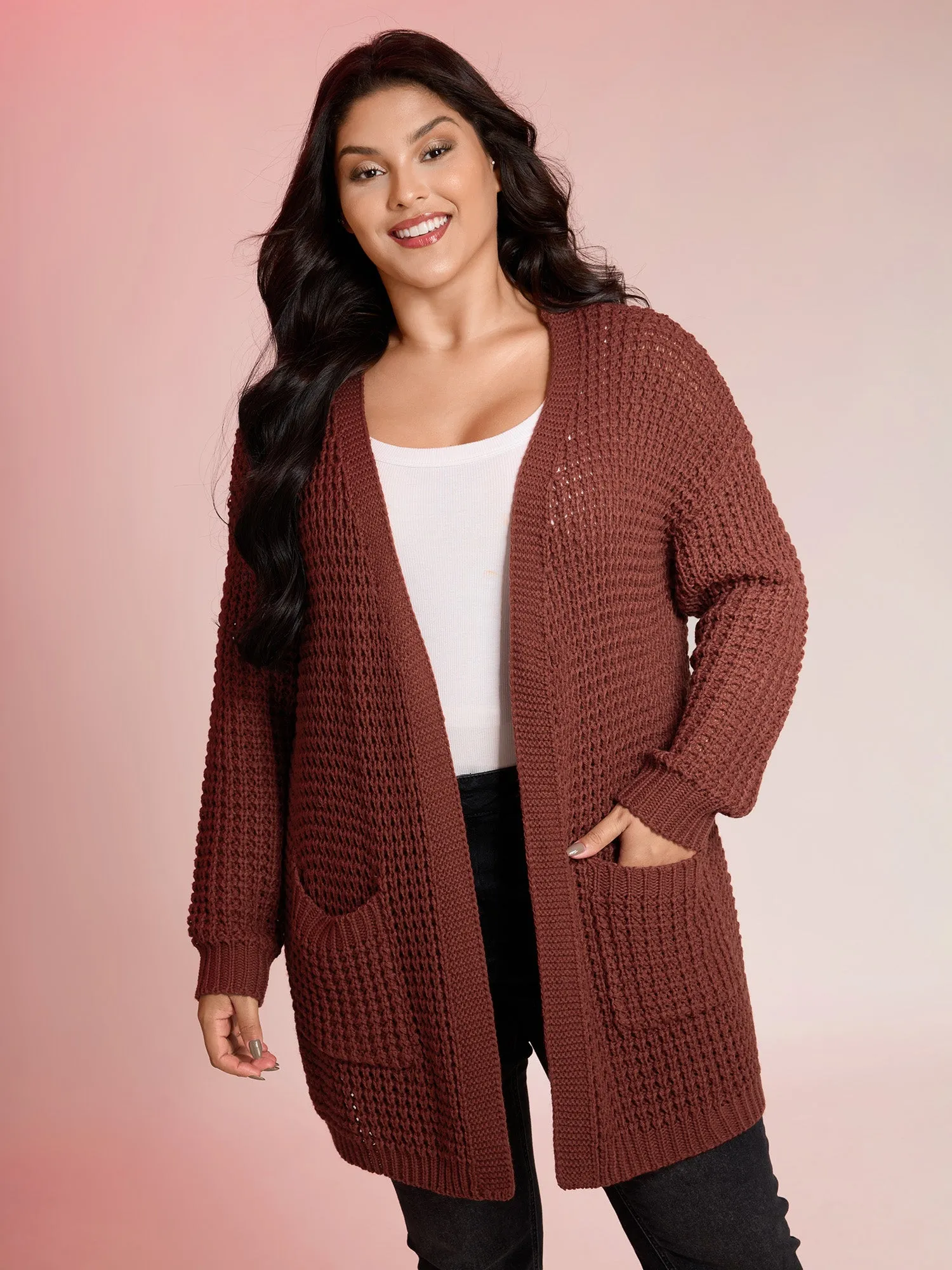 Vintage Textured Pockets Knit Cardigan sold by Bloomchic