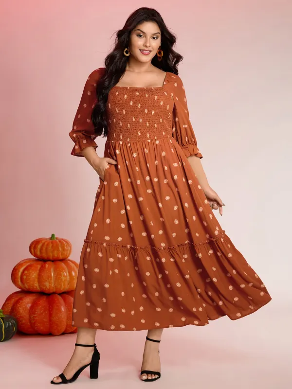 Polka Dots Shirred Bodice Pockets Maxi Dress sold by Bloomchic