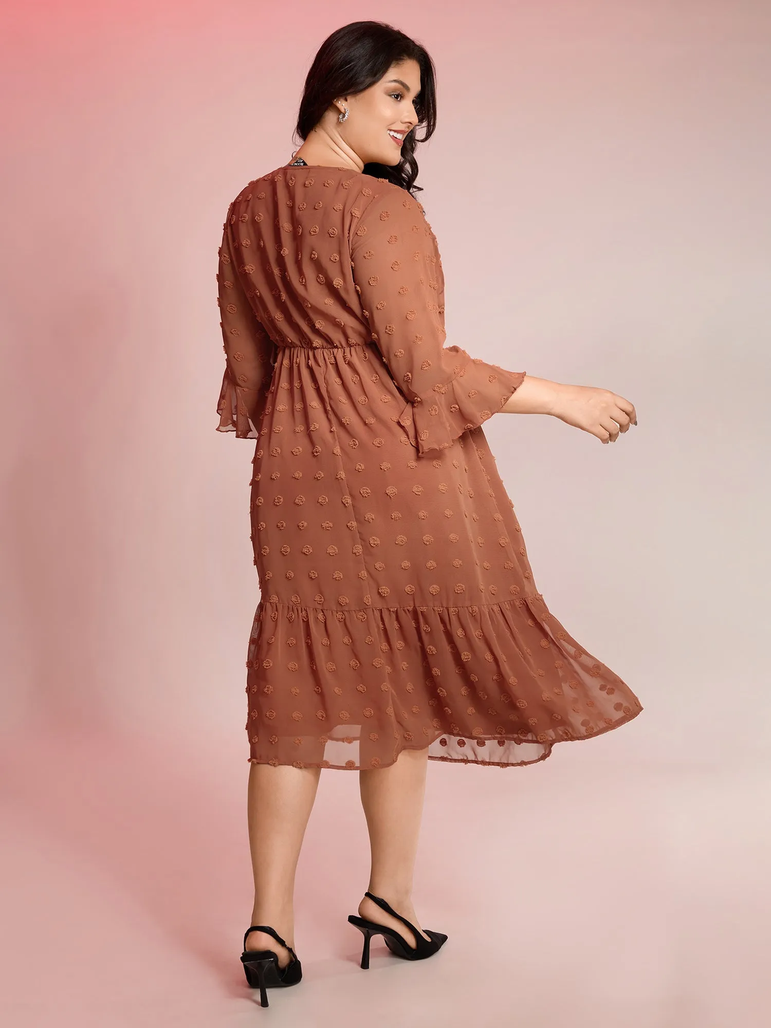 Chiffon Textured Semi Sheer Maxi Dress sold by Bloomchic product image thumbnail 4