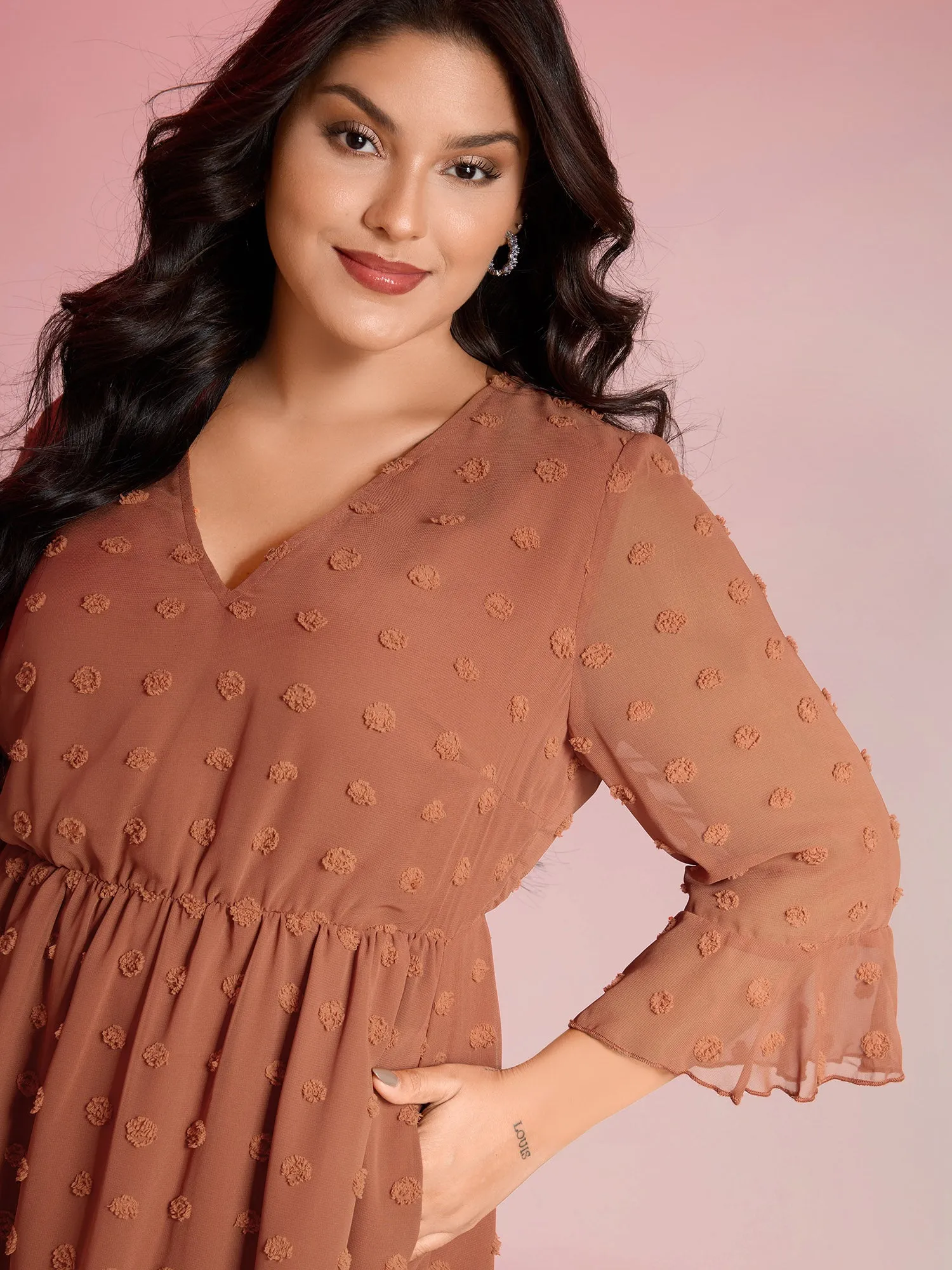 Chiffon Textured Semi Sheer Maxi Dress sold by Bloomchic product image thumbnail 2