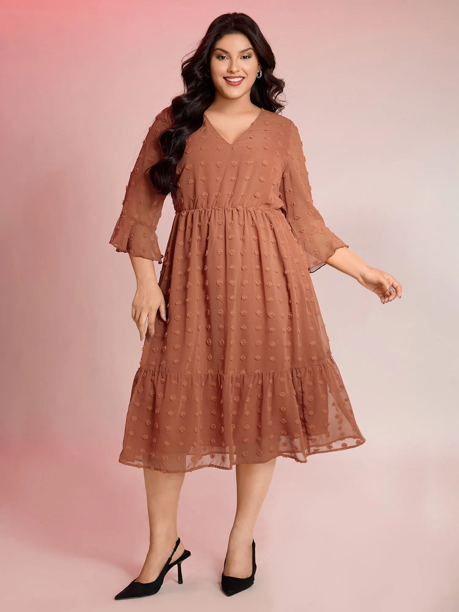 Chiffon Textured Semi Sheer Maxi Dress sold by Bloomchic product image thumbnail 3