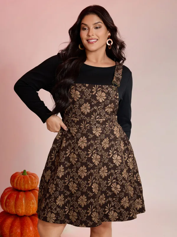 Fall Floral Textured Pockets Midi Dress sold by Bloomchic