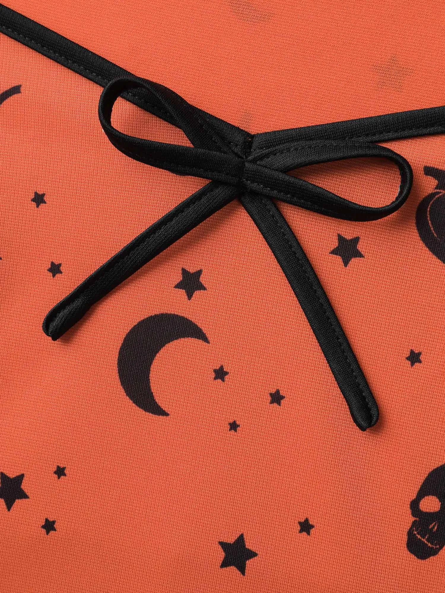 Scary Halloween Print Colorblock Midi Dress sold by Bloomchic product image thumbnail 5