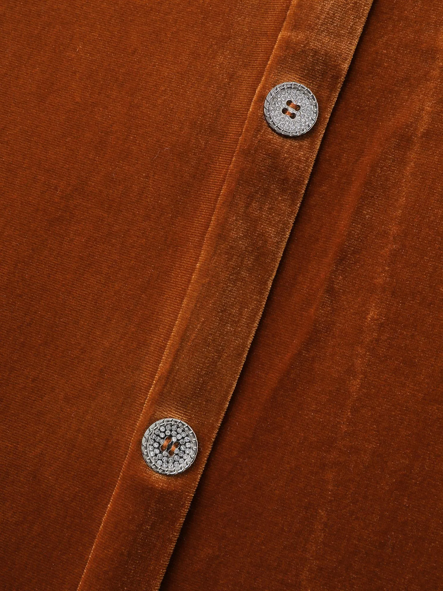 Velvet Button Pockets Flutter Sleeve Midi Dress sold by Bloomchic product image thumbnail 5