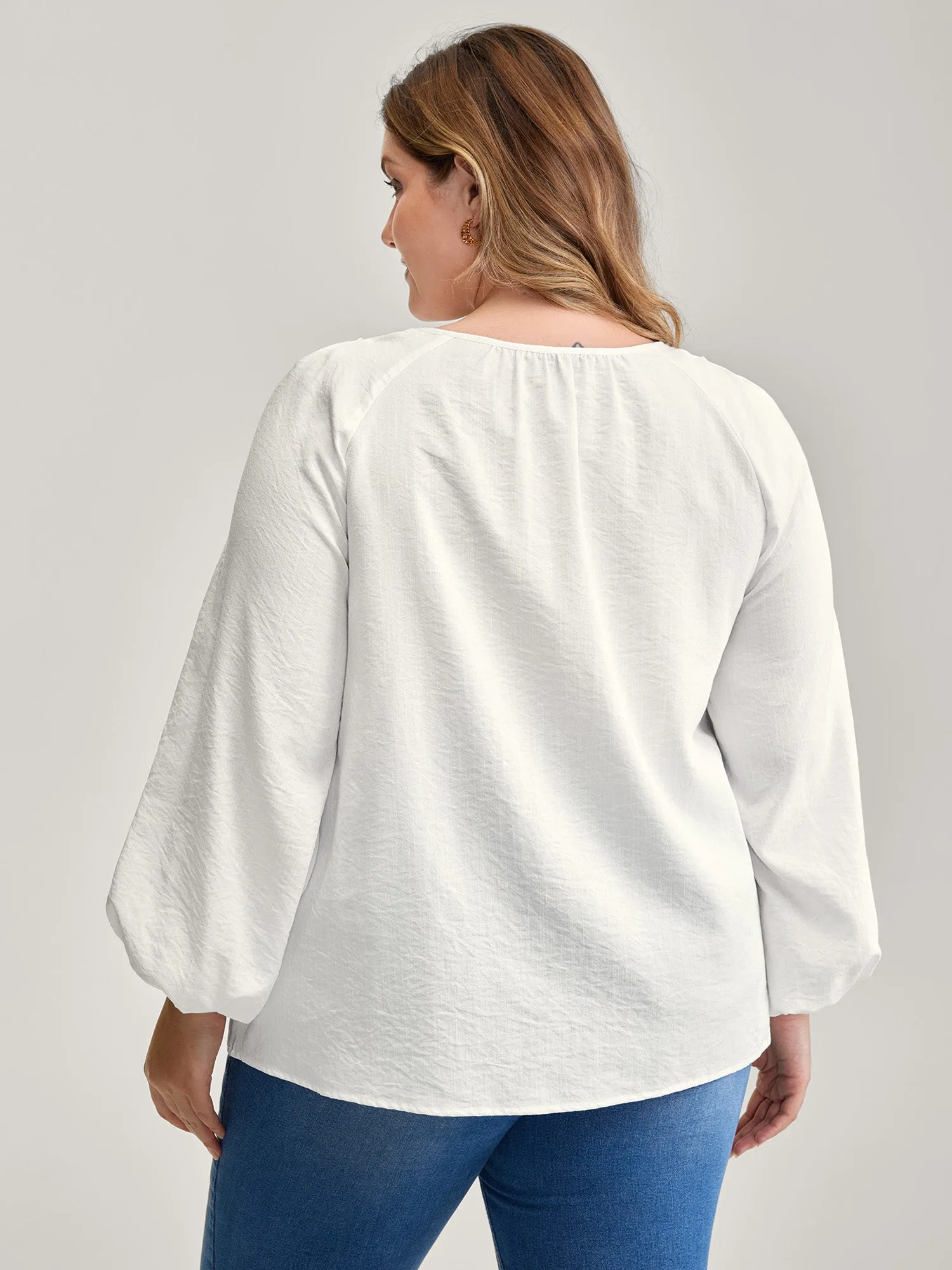 Lace Trim Button Decor Blouse sold by Bloomchic product image thumbnail 4