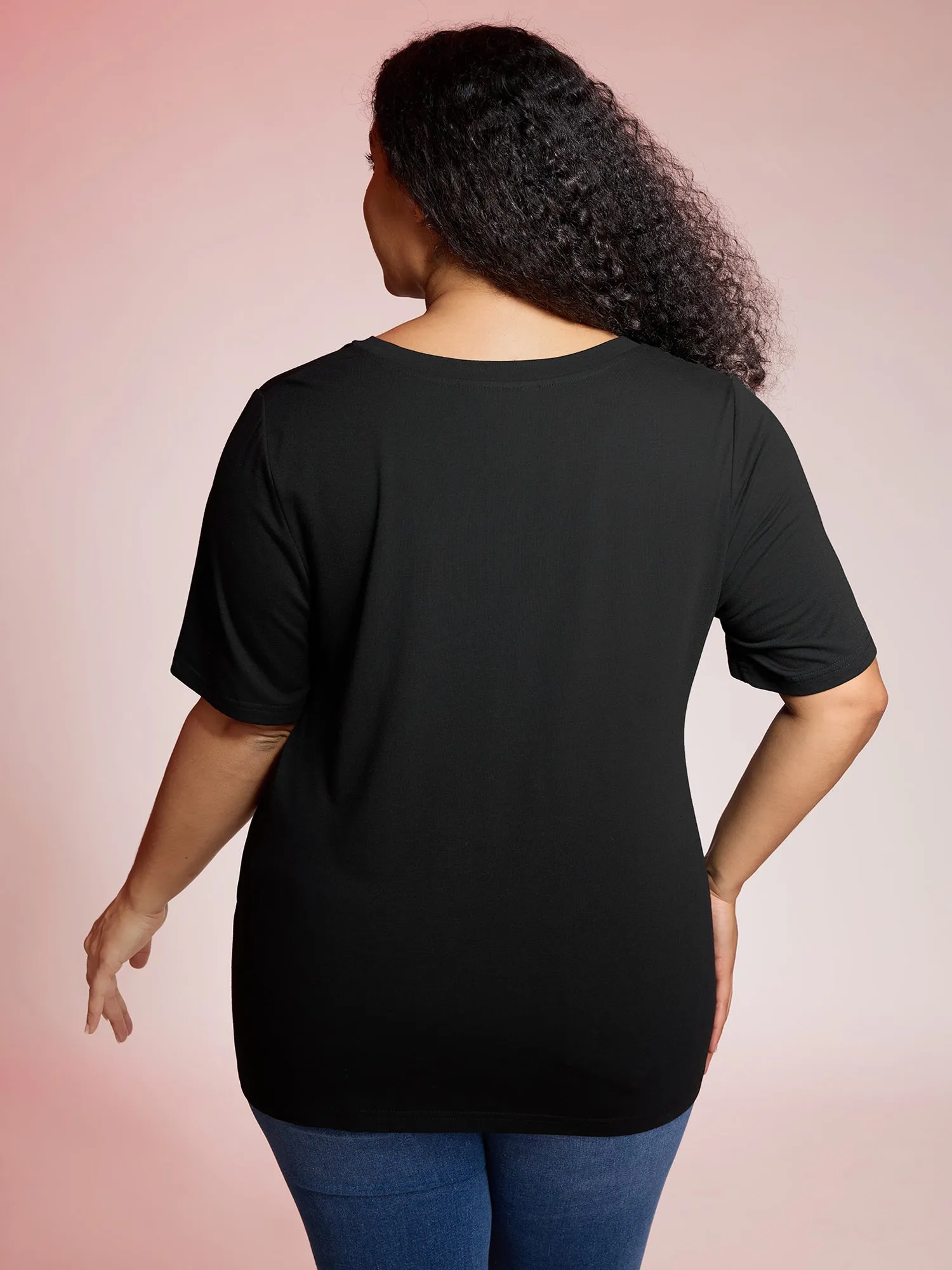 Creepy Pumpkins Stretchy Solid T-Shirt sold by Bloomchic product image thumbnail 4