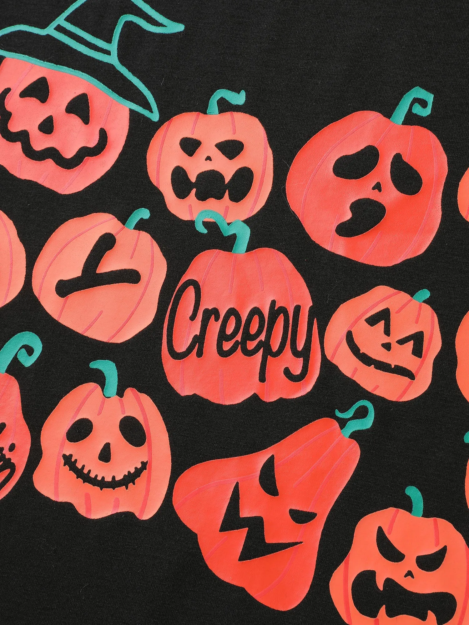 Creepy Pumpkins Stretchy Solid T-Shirt sold by Bloomchic product image thumbnail 5