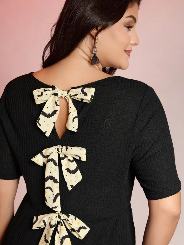 Halloween Back Ties Fit Flared T-Shirt sold by Bloomchic