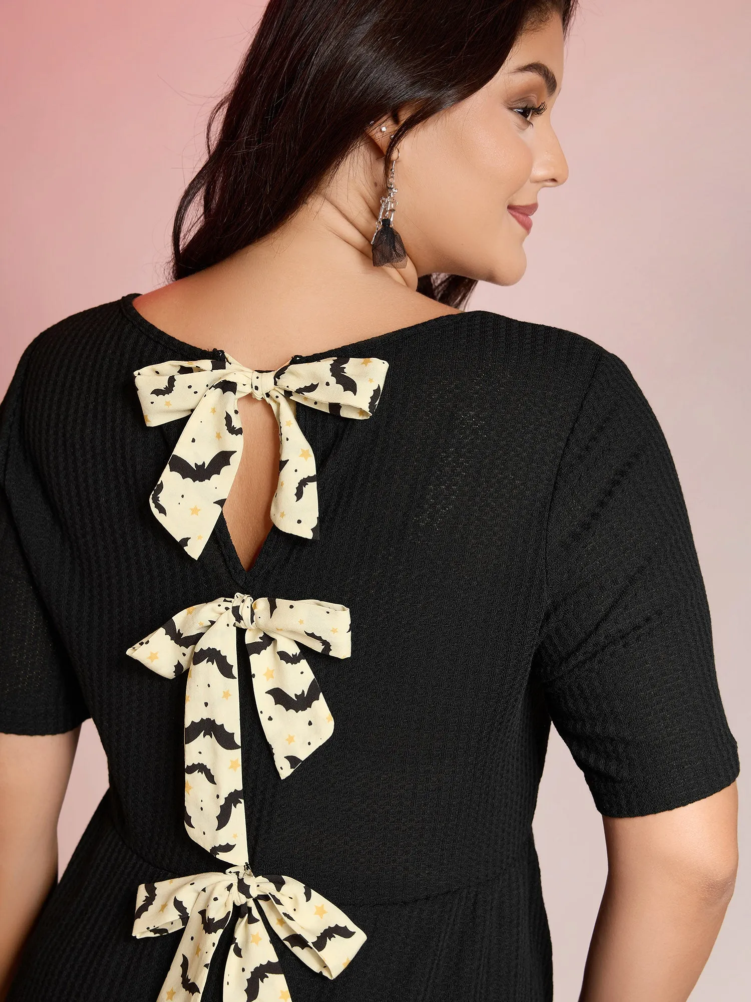 Halloween Back Ties Fit Flared T-Shirt sold by Bloomchic