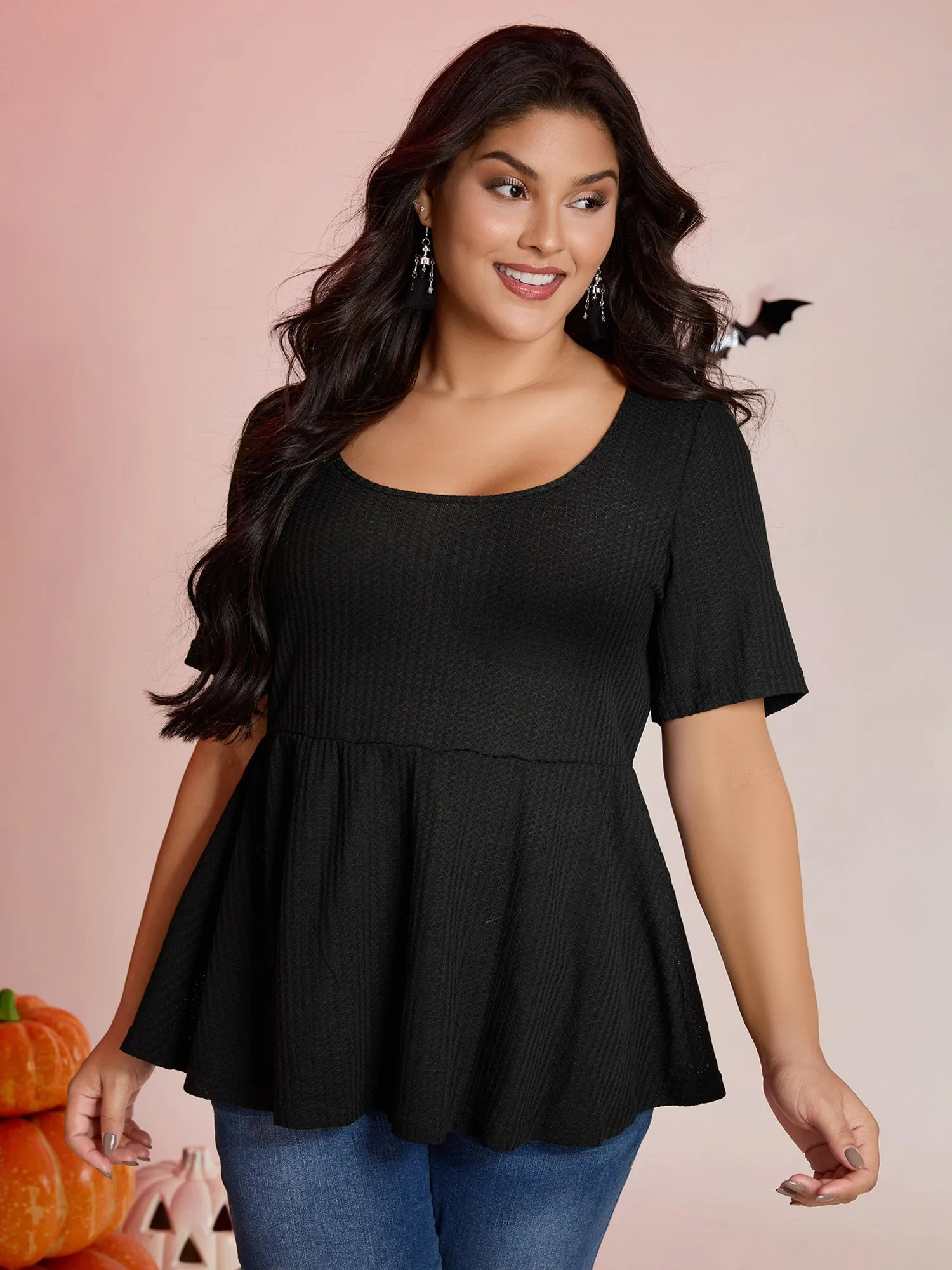 Halloween Back Ties Fit Flared T-Shirt sold by Bloomchic product image thumbnail 2