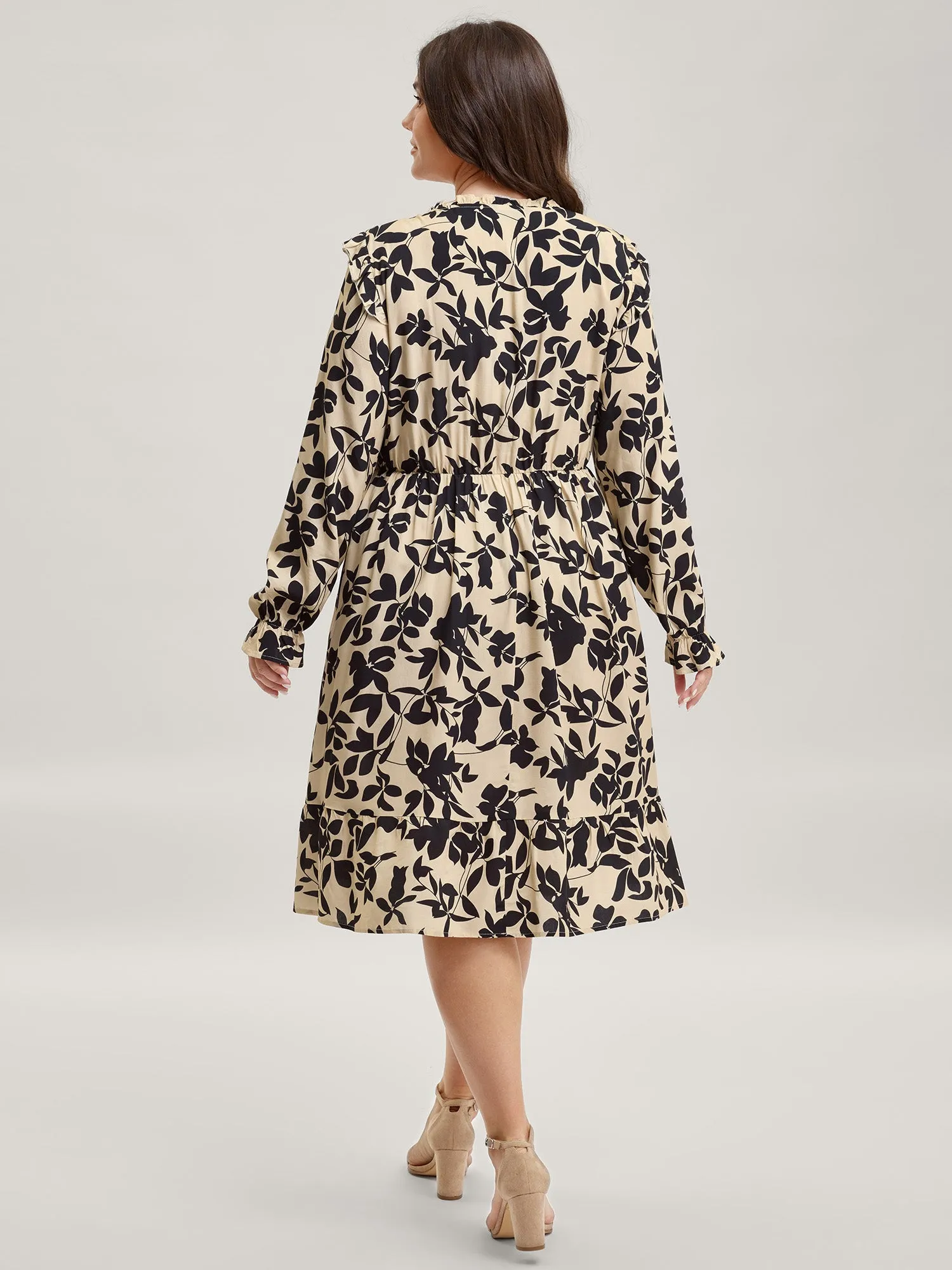 Silhouette Floral Neck-Tie Midi Dress sold by Bloomchic product image thumbnail 4