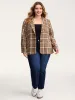 Plaid Pattern Button-Front Blazer sold by Bloomchic