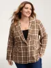 Plaid Pattern Button-Front Blazer sold by Bloomchic