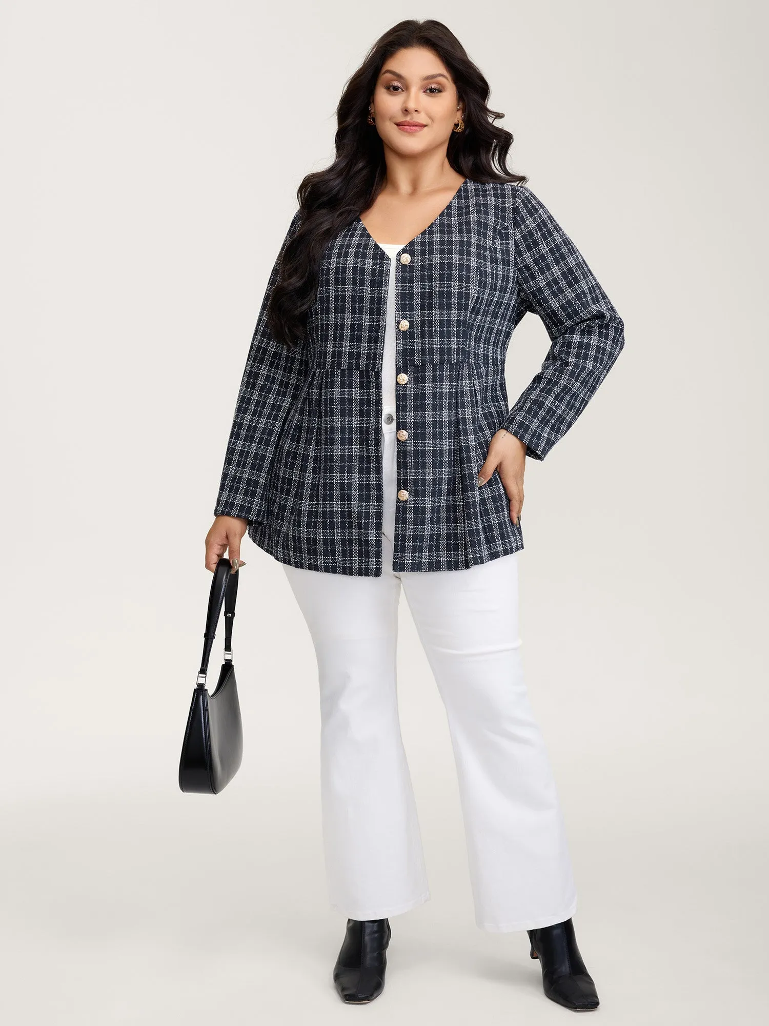 Tweed Pockets Belted Button Coat sold by Bloomchic product image thumbnail 3