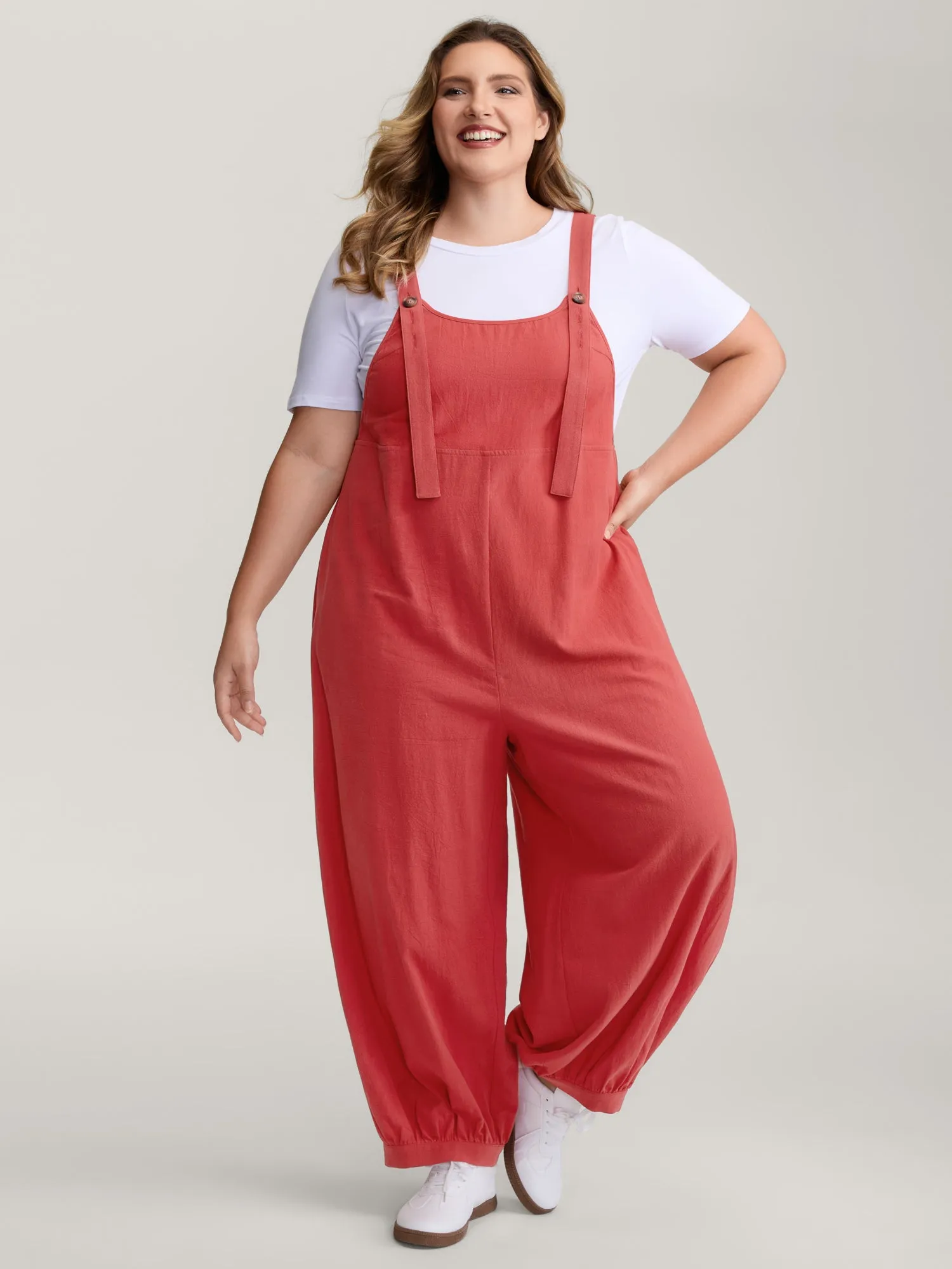 Pure Cotton Harem Pants Adjustable Jumpsuit sold by Bloomchic product image thumbnail 3
