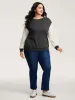 Textured Contrast Drop Shoulder Sweatshirt sold by Bloomchic