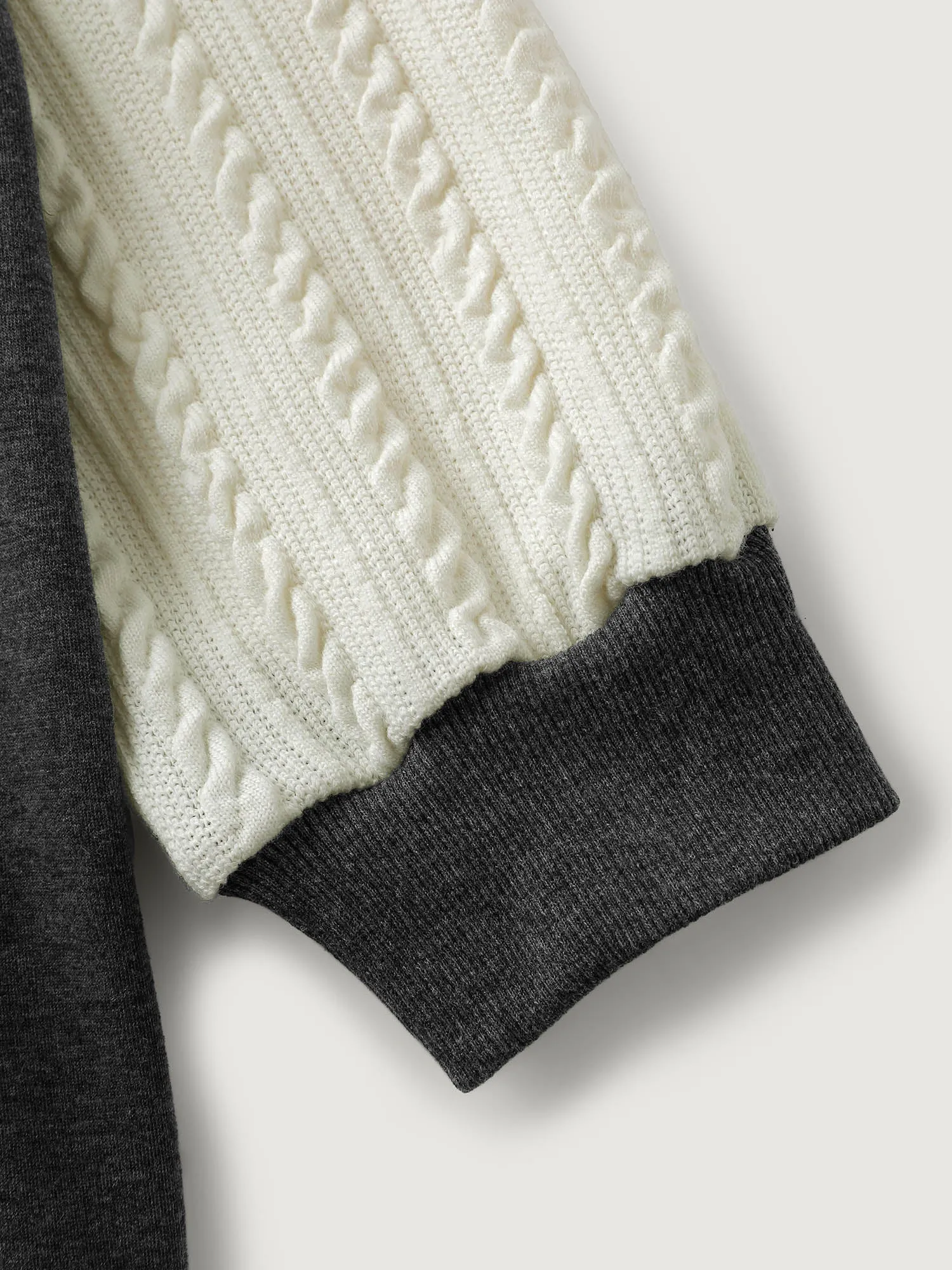 Textured Contrast Drop Shoulder Sweatshirt sold by Bloomchic product image thumbnail 5